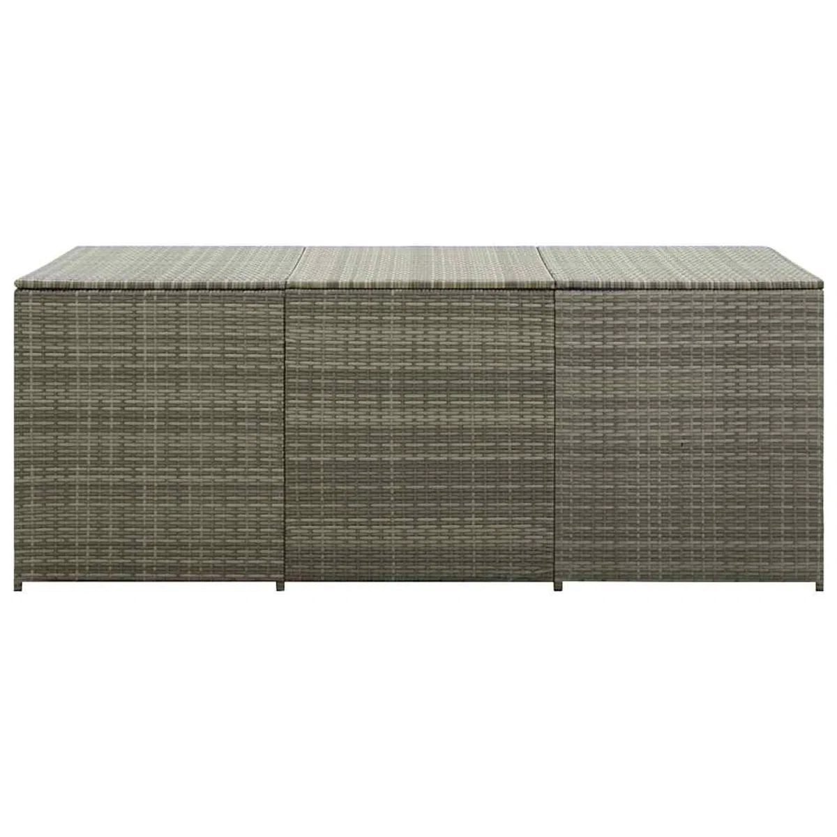 Baule in Polyrattan per Esterni, Grigio, 180x90x70 cm, Resistente alle Intemperie, con Rivestimento Interno in PE e Molla a Gas per Apertura Facile, Ideale per Giardino