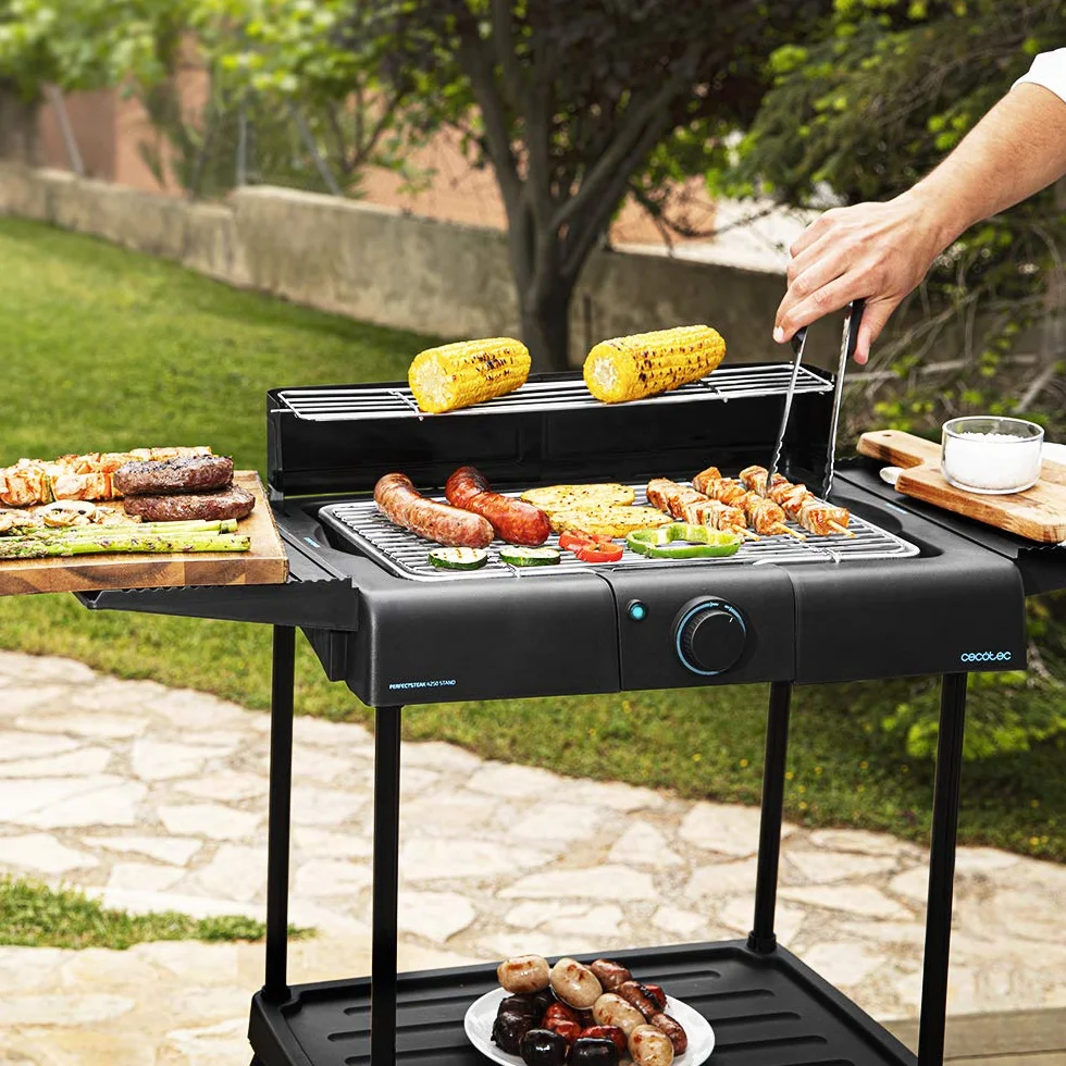 Cecotec PerfectSteak 4250 Barbecue elettrico 2400 W griglia acciaio inox 3 livelli altezza