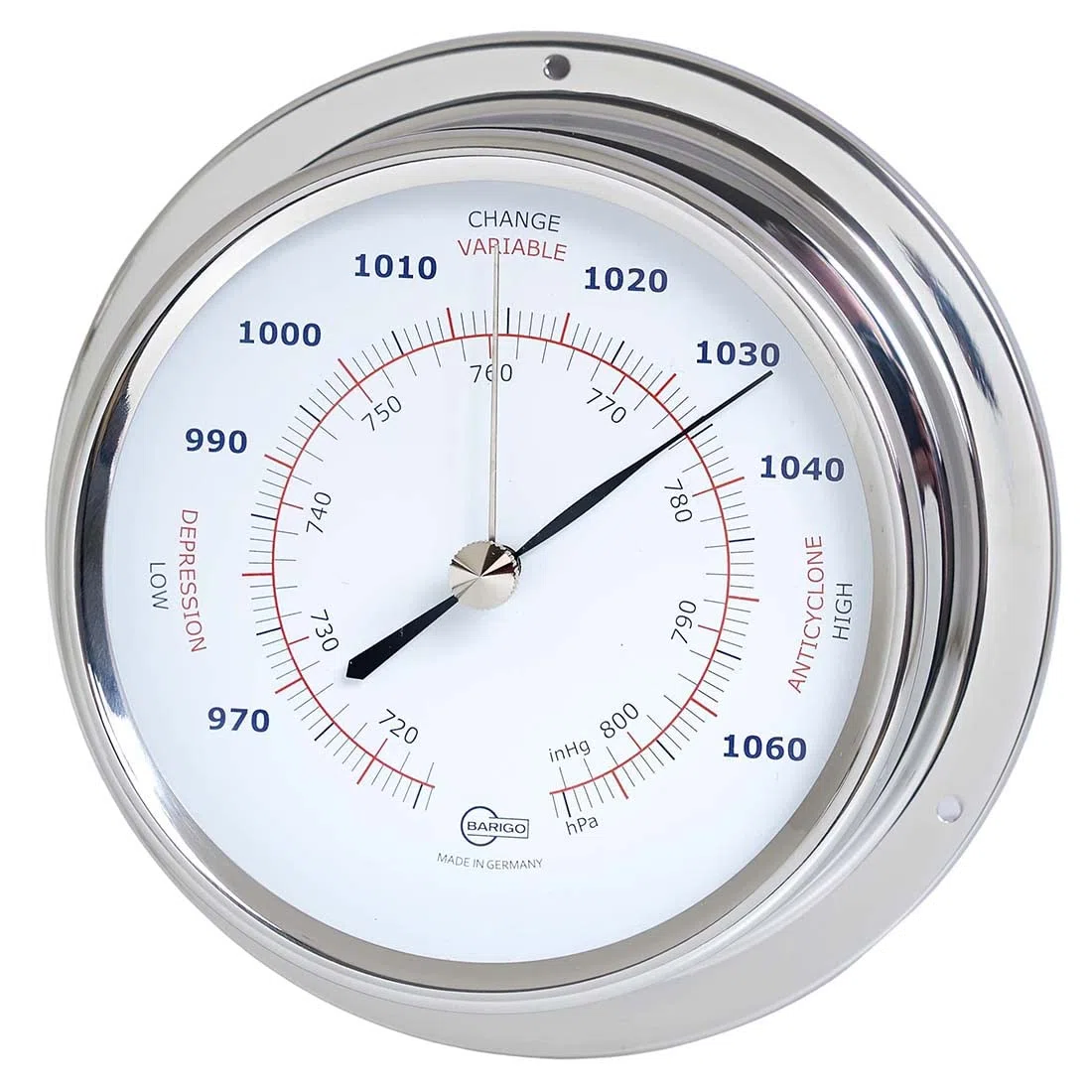 Barigo Barometro Regatta acciaio inossidabile, argento, 120 mm x 40 mm