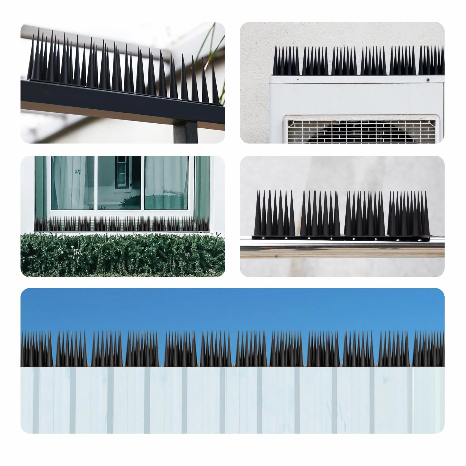 OFFO Dissuasori per Piccioni, Spuntoni per Piccioni 12m, Anti Dissuasori Balcone per Le Recinzioni dei Tetti,Nero