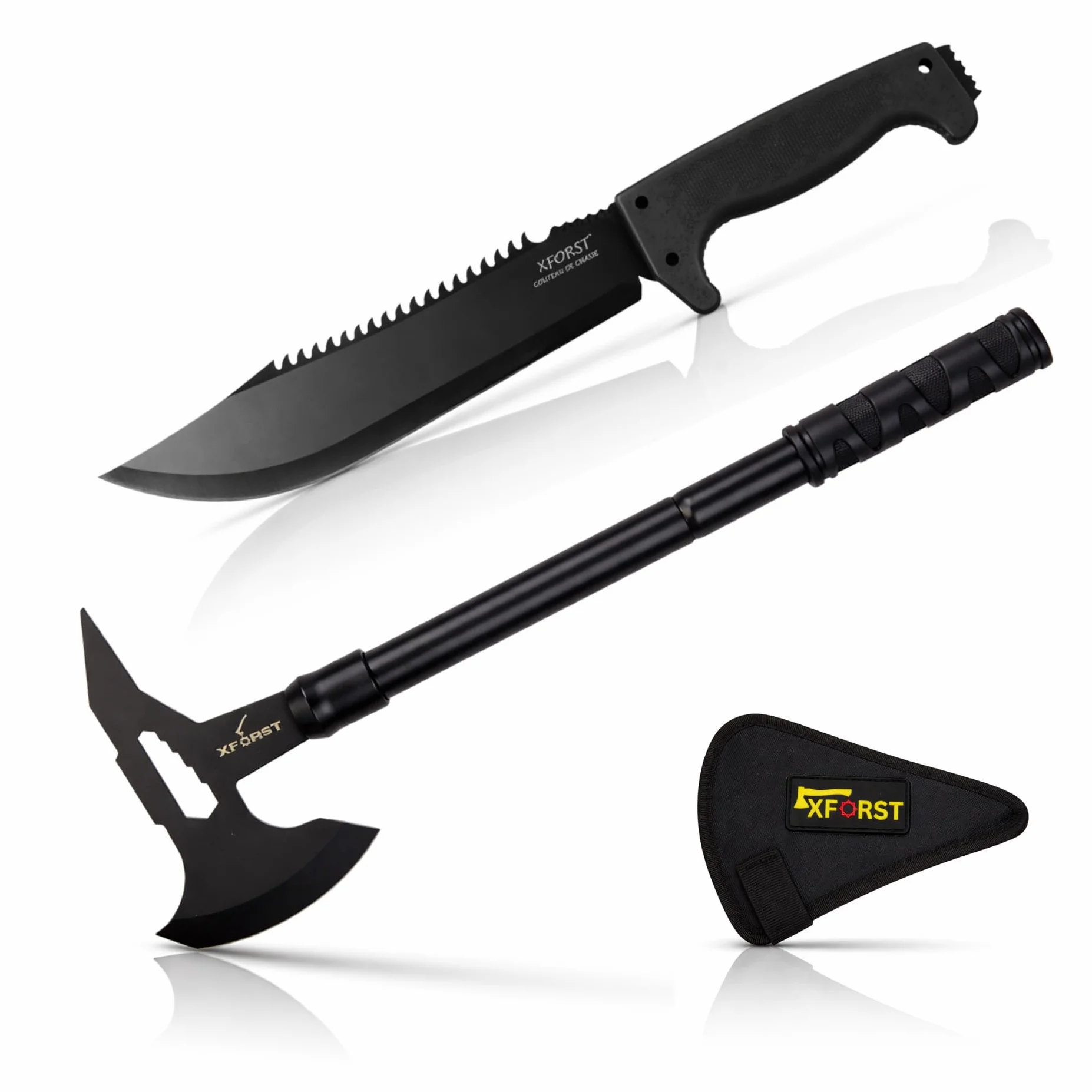 Xforst Ascia Accetta X-TM2 Coltello X-Mrec da giardino outdoor Lama Fissa Impugnatura Antiscivolo Gomma