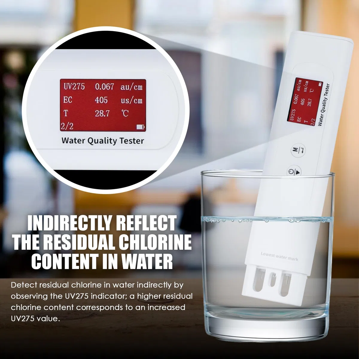 Testatore Acqua Potabile Portatile 6-in-1 Misuratore Digitale TOC COD EC UV275 Temp TDS