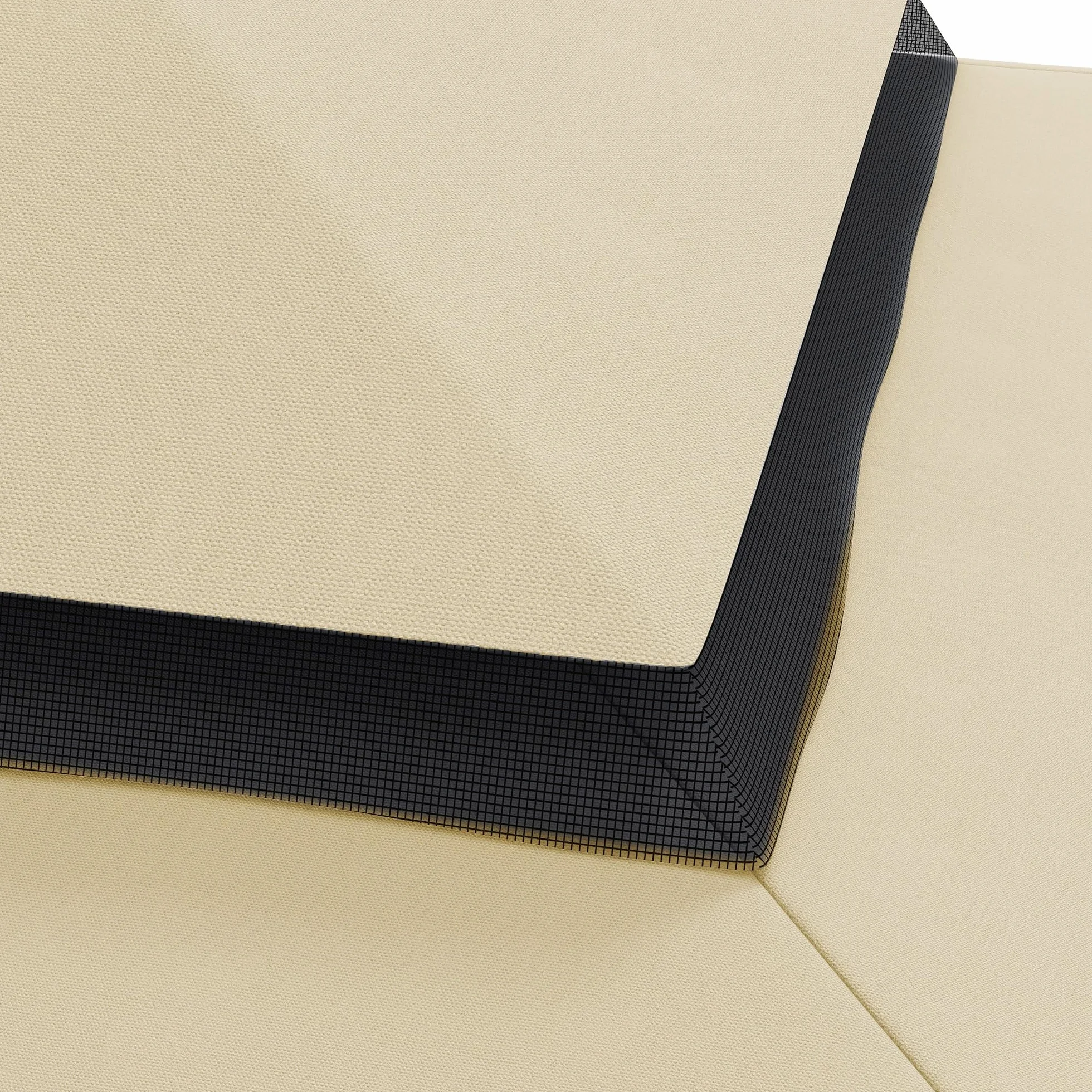 Outsunny Tetto di Ricambio per Gazebo 3x3 m 2 Livelli, Resistente all'Acqua in Poliestere 170g/m², Copertura Beige