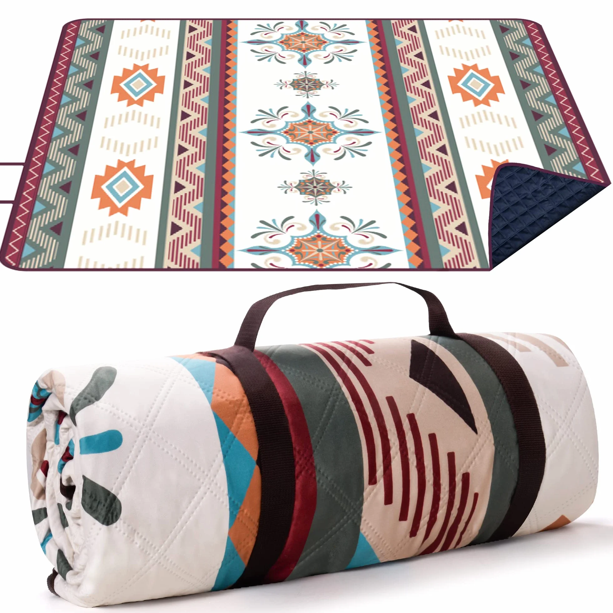LARUTAN Coperta Picnic Impermeabile 200x200 cm Antisabbia Ultraleggero Stuoia Spiaggia
