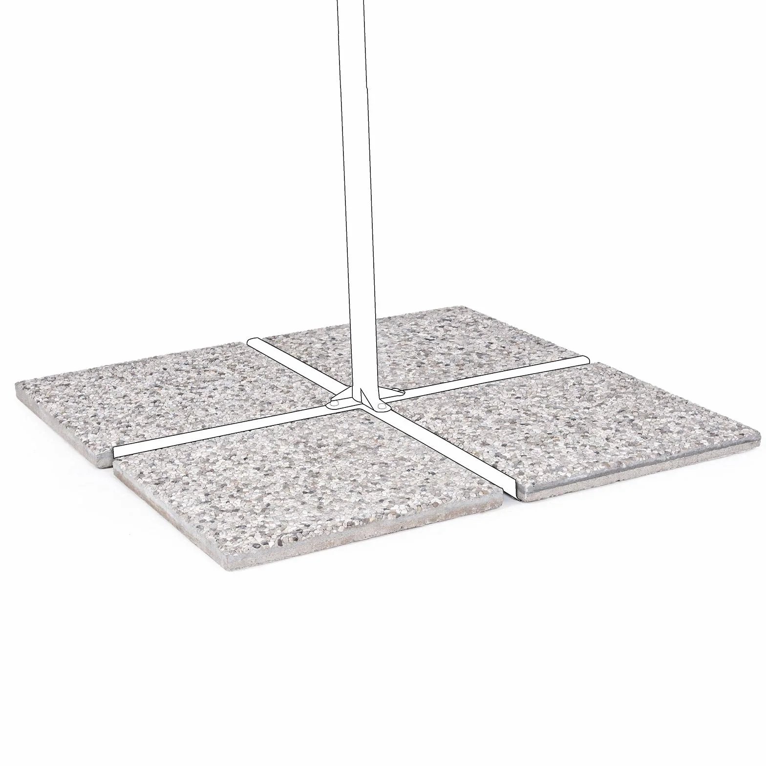 Decor Space Base in Cemento 20 kg per ombrellone da Giardino, marmetta Quadrata in Ghiaia 50 x 50 cm (4)