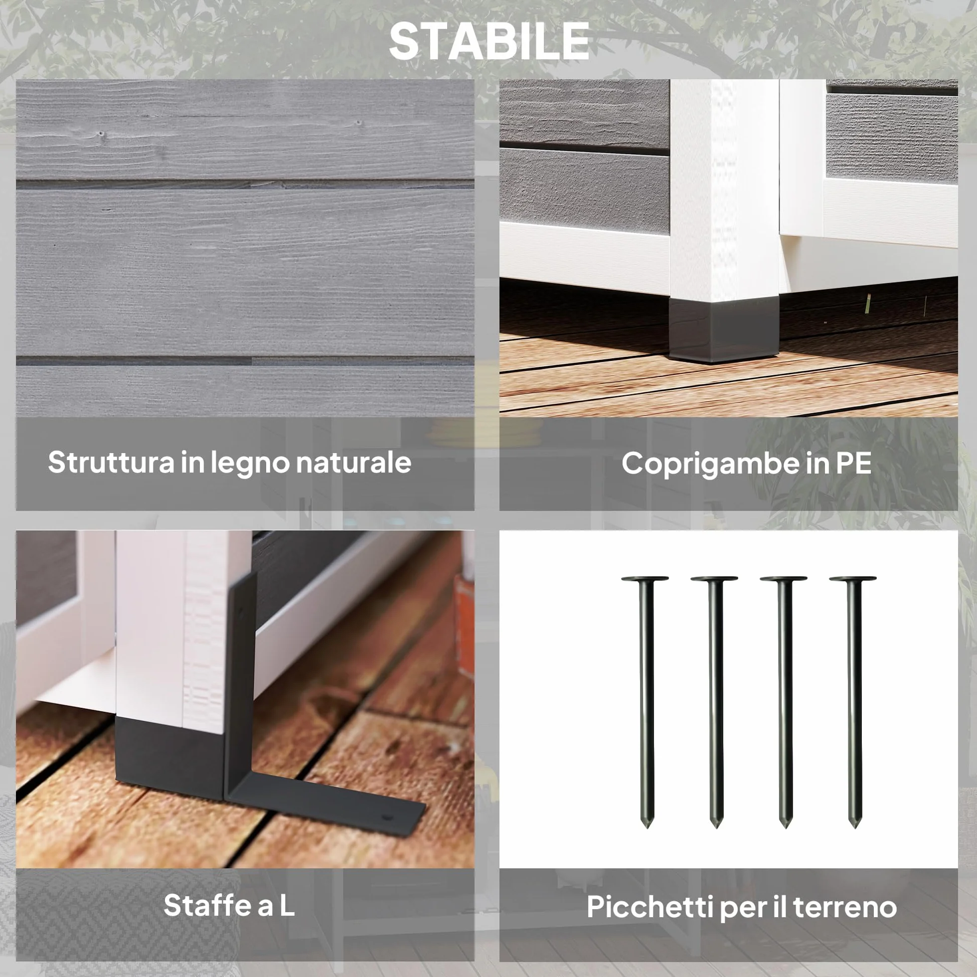 Outsunny Capanno Porta Attrezzi da Giardino in Legno di Abete con 2 Finestre e Ripiani Regolabili, Casetta Attrezzi Giardino Bloccabile, Tetto Spiovente per Patio Terrazza, 91x69x192cm, Grigio Chiaro