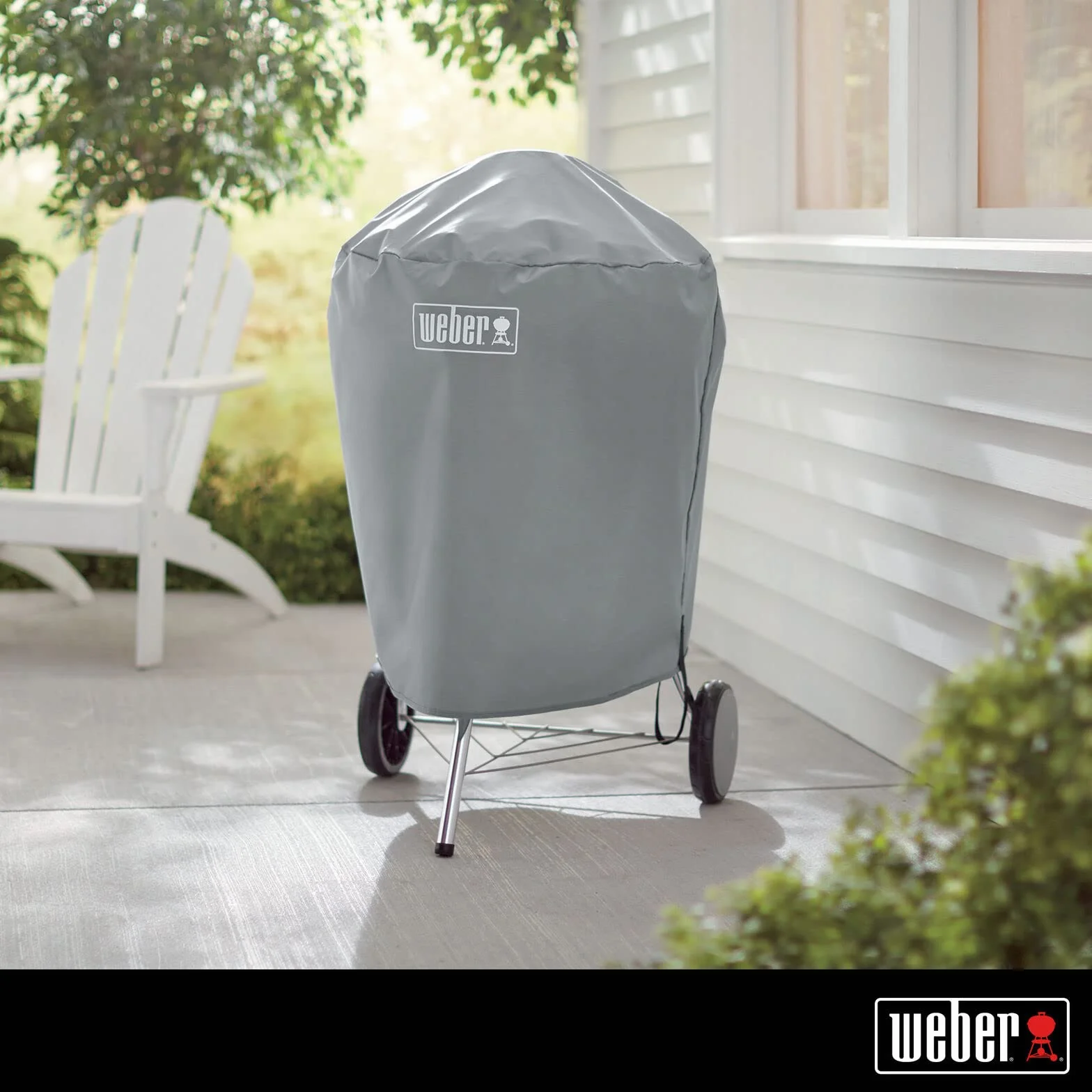 Weber Custodia per barbecue/per barbecue a carbone da 57 cm, tessuto leggero resistente all'acqua con cinghie di fissaggio, grigio, 58,5 x 72,5 x 91 cm