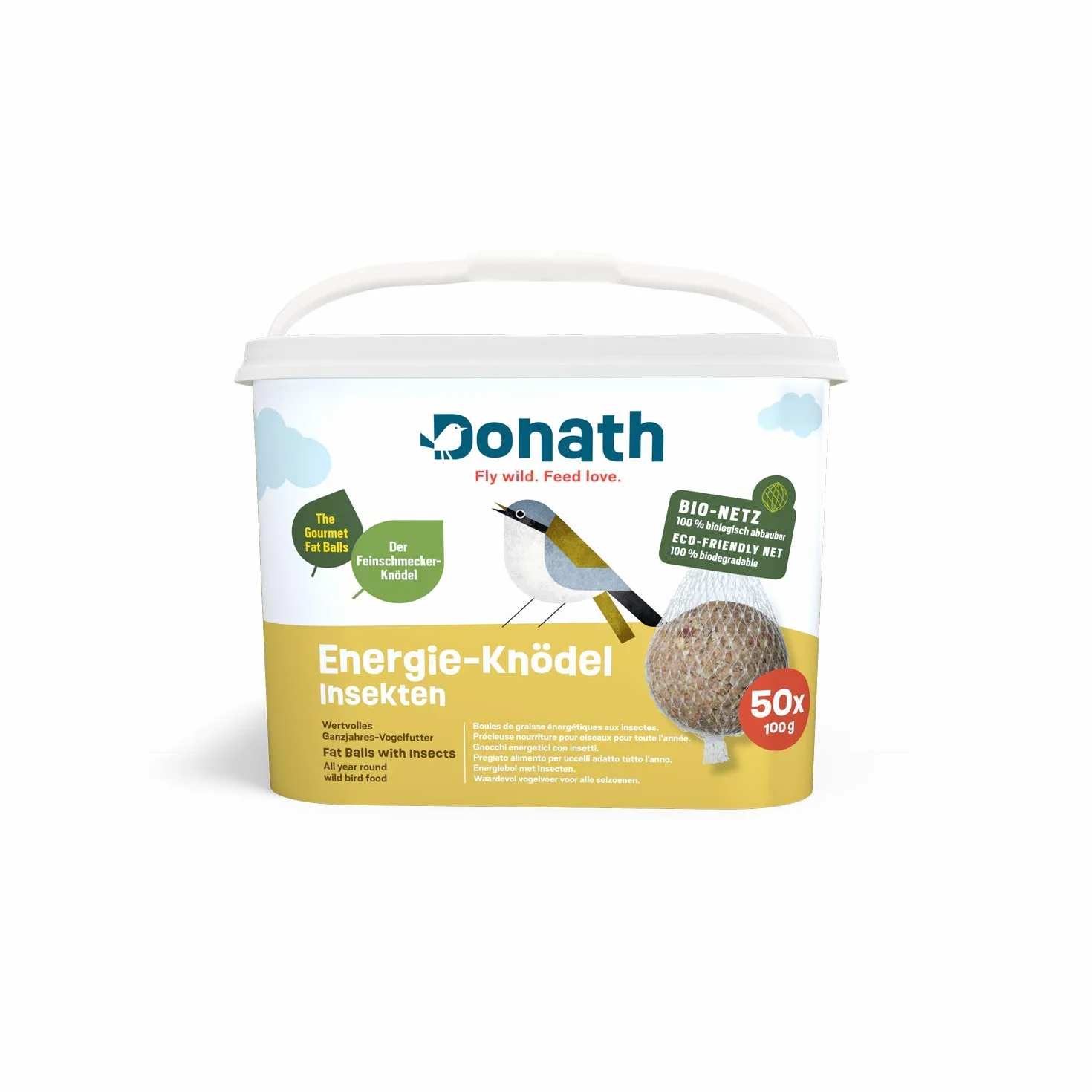 Donath gnocco energetico con insetti per cince BIO 100g cibo per uccelli selvatici