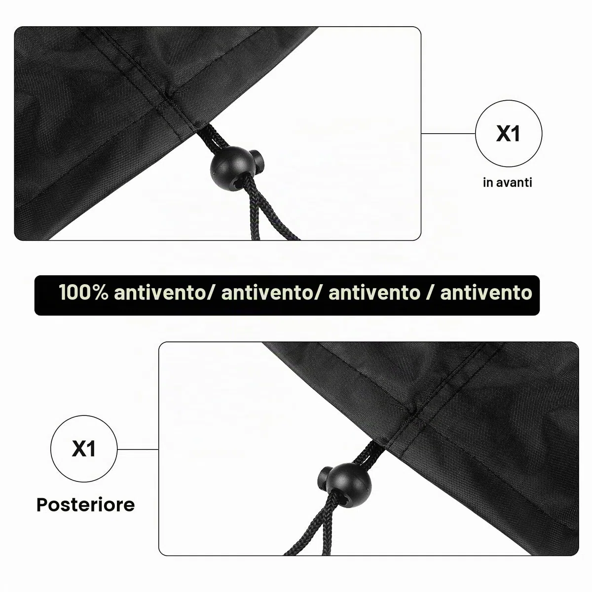 Bonna 2 copertura per lettino da giardino con coulisse regolabile, impermeabile, resistente ai raggi UV, antistrappo, pesante 500D Oxford, copertura per lettino da giardino, 200 x 68 x 30 cm (2)