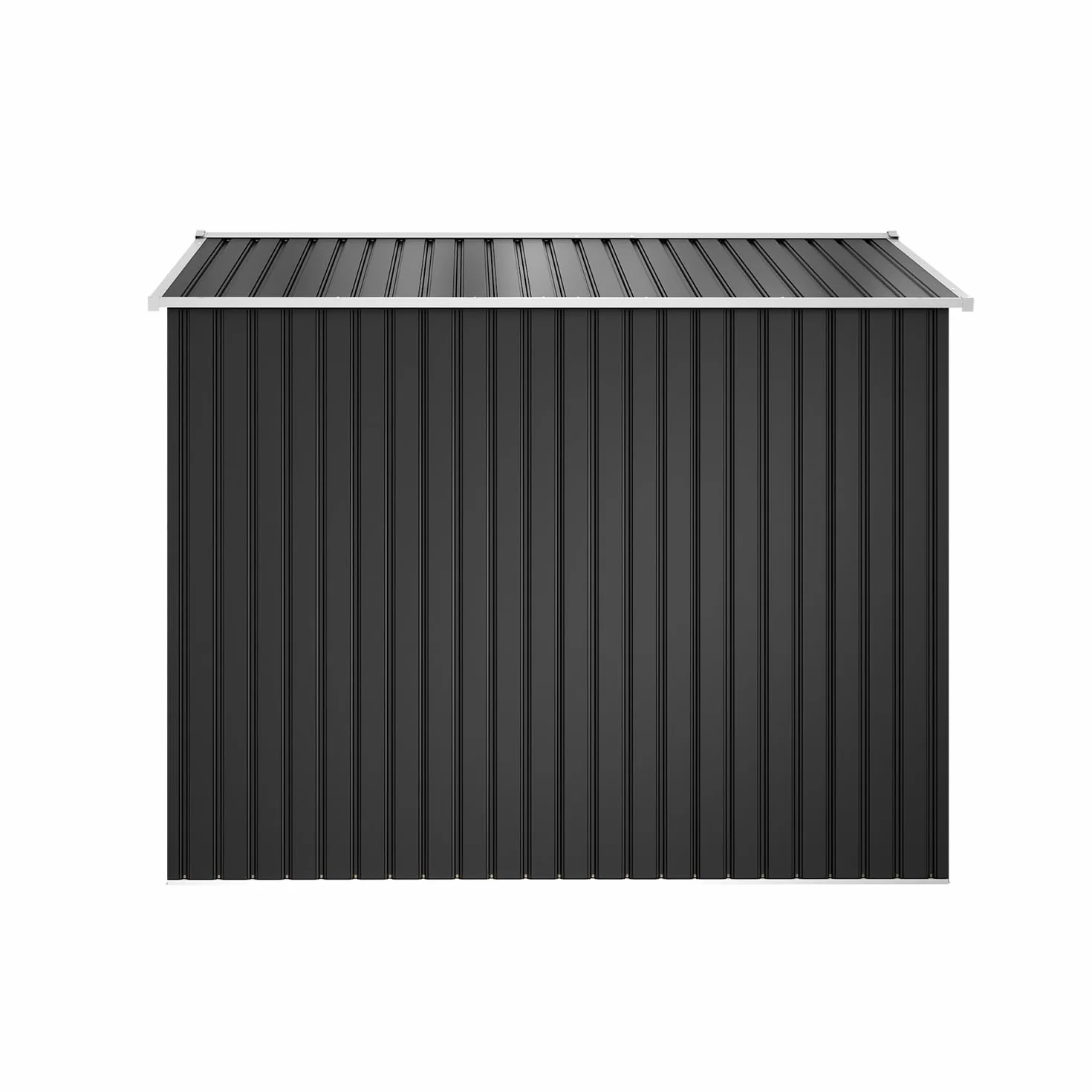 Casetta Da Giardino In Acciaio Zincato 2,56x2,56xh2,16m, 6,55mq, Deposito Attrezzi con Tetto Spiovente, Porta Battente (Nero)