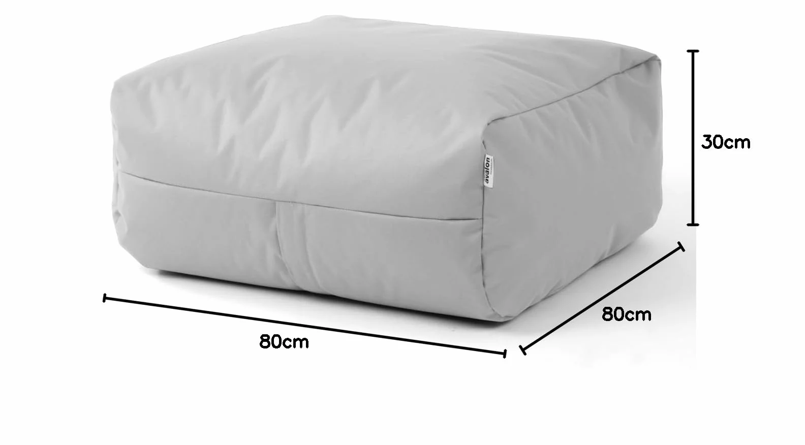 Avalon Gaia Pouf Quadrato in Tessuto Poliestere Samba 80x80x30 cm Grigio