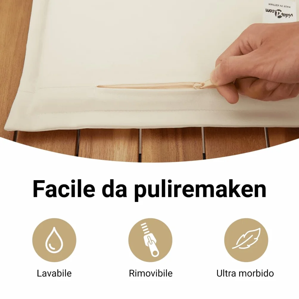 vidaXL Panca da Giardino con Cuscino Beige in Polyrattan e Acacia