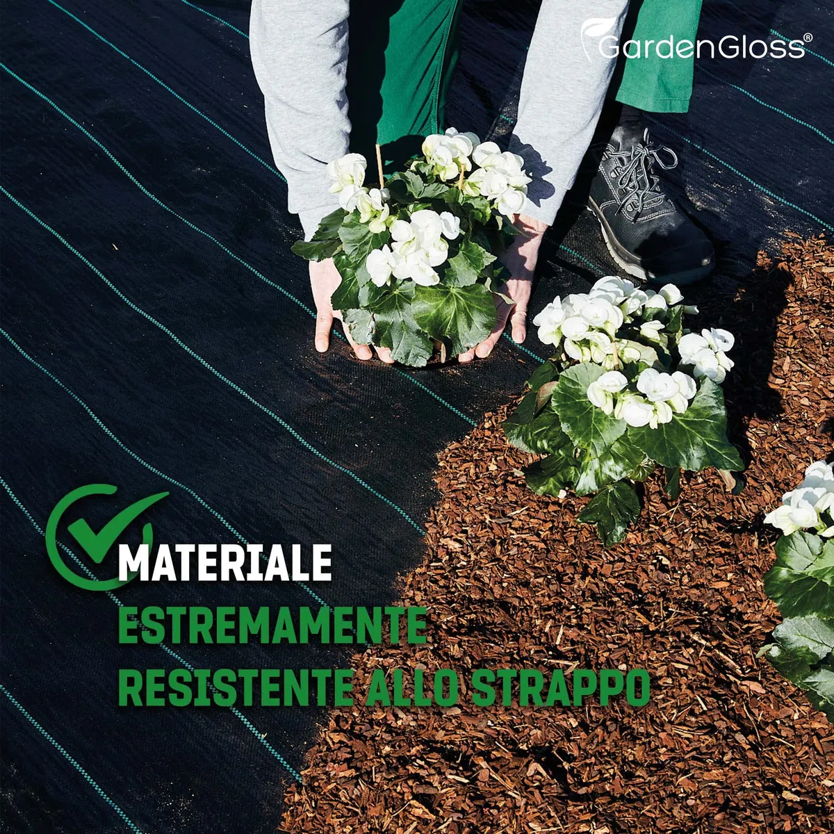 GardenGloss 50m² Telo Pacciamatura Contro Erbe Infestanti 100g/m² Resistente Strappo Permeabile Acqua Elevata Resistenza UV Nero Orto 50m x 1m 1 Rotolo