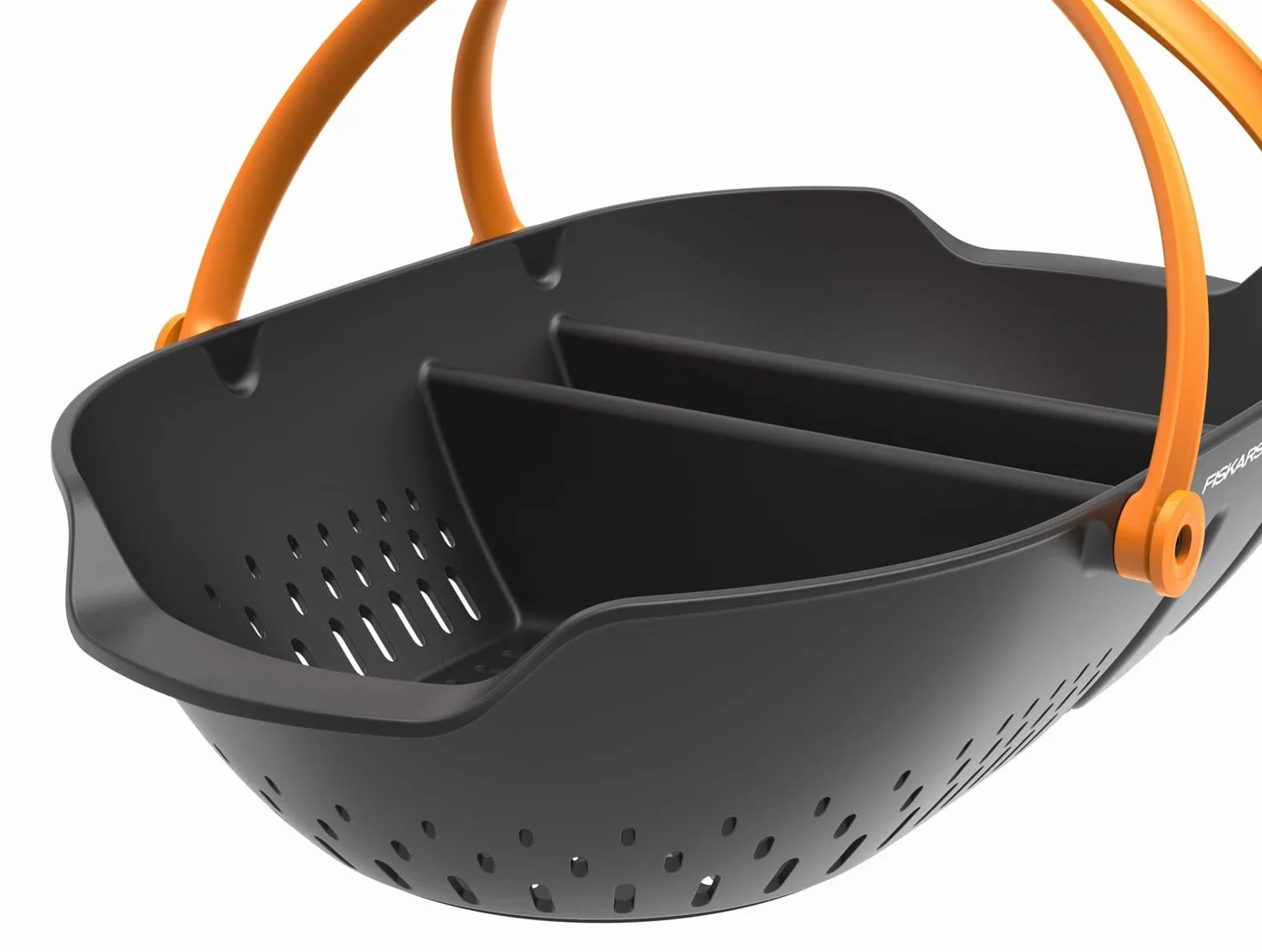 Fiskars Cesta per il Raccolto, Per Raccogliere, Trasportare e Pulire i Prodotti e gli Attrezzi, Plastica, Nero/Arancione, Plus, 1062831