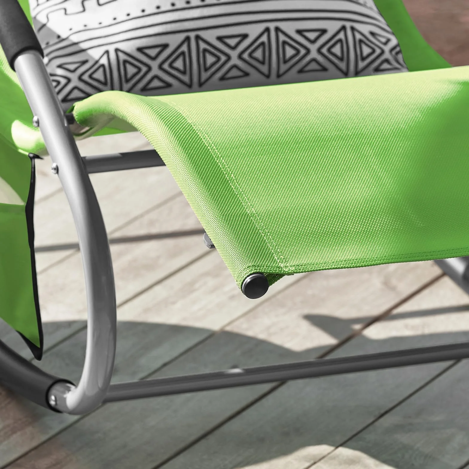 SoBuy Lettino a Dondolo da Giardino in Textilene Verde 150x63x87cm OGS28-GR