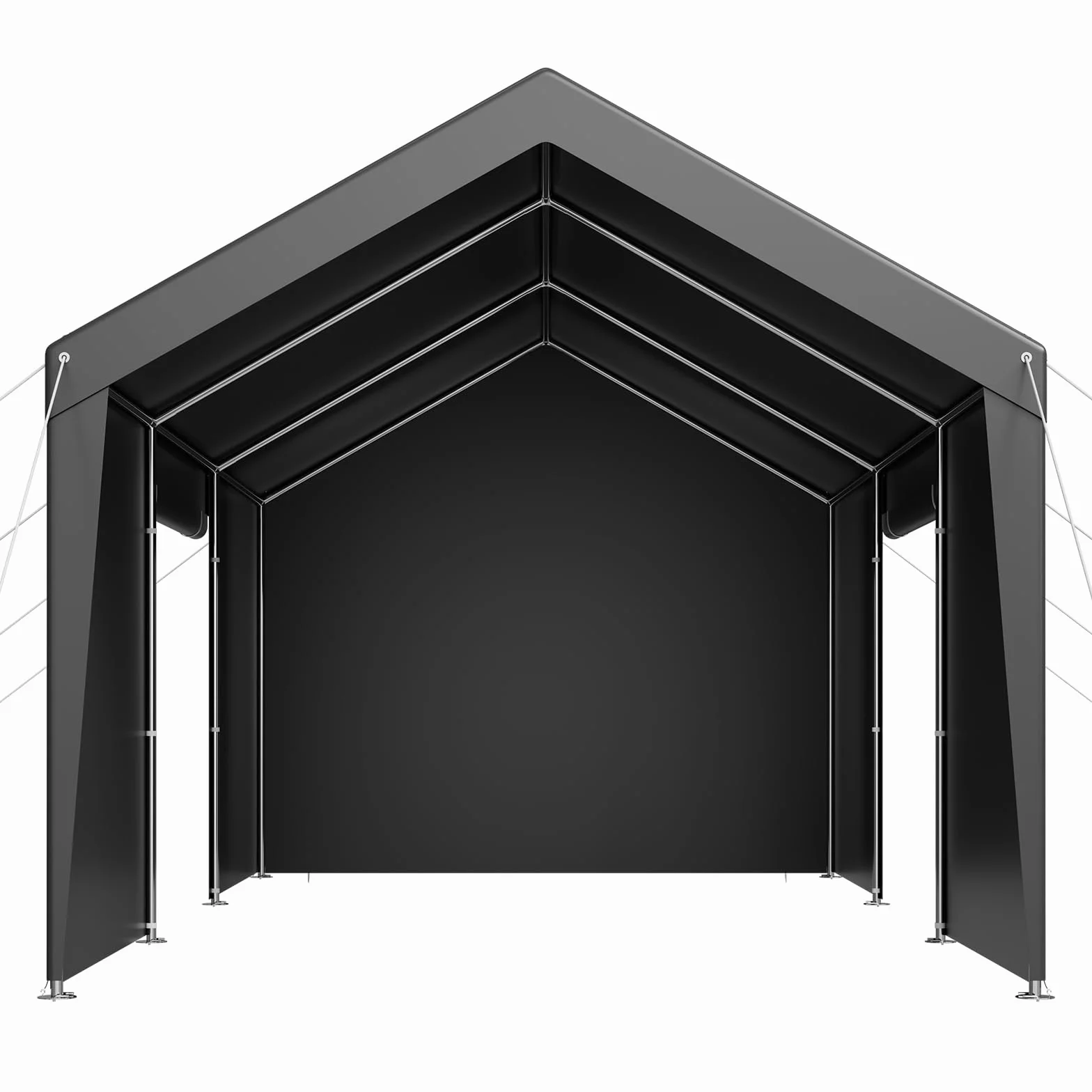VEVOR Posto Auto Coperto Esterno, Riparo per Auto 3,05 x 6,09 x 2,87 m, Tettoia Potabile con Pareti Laterali e Porta Rimovibili, Resistente ai Raggi UV e all'Acqua, per Auto e Barca, Grigio