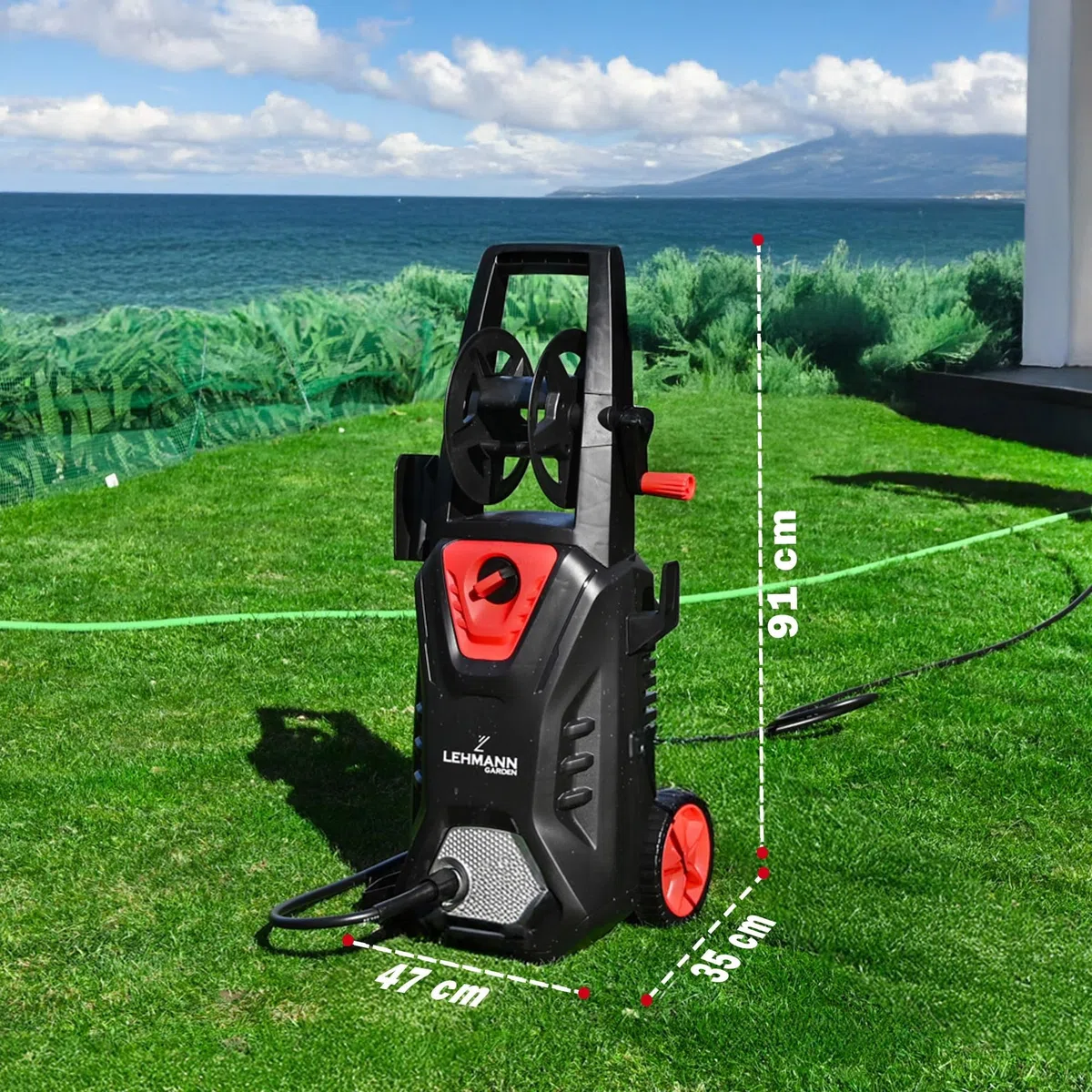 LEHMANN Missouri Idropulitrice ad Alta Pressione 2200 W 240 bar 480 l/h 10 m Lancia Schiuma Ugello Regolabile Turbo