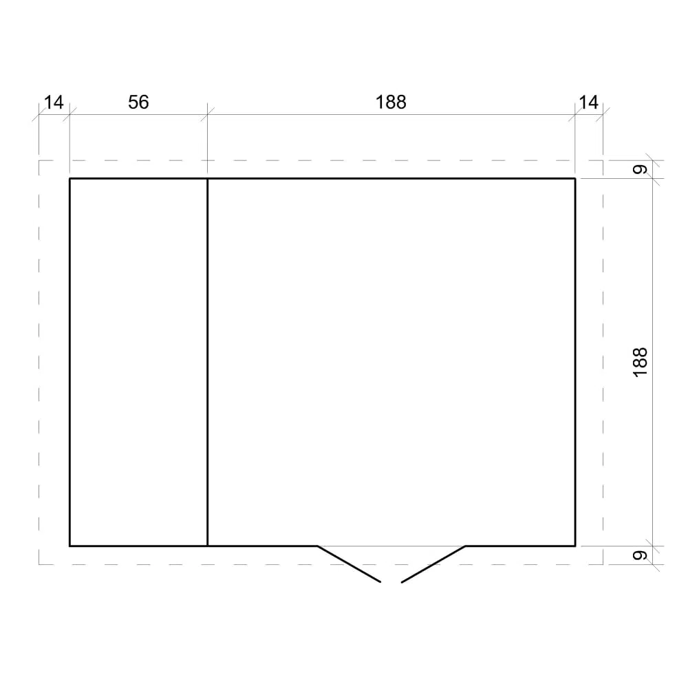 Casetta Giardino - Casetta da Giardino in Legno con Legnaia da Esterno con serratura di alta qualità L206xL272xA218 cm/ 3,53 m2 + 0,97 m2 - Piccola Casetta in Legno, Rimessa Attrezzi TIMBELA M386F