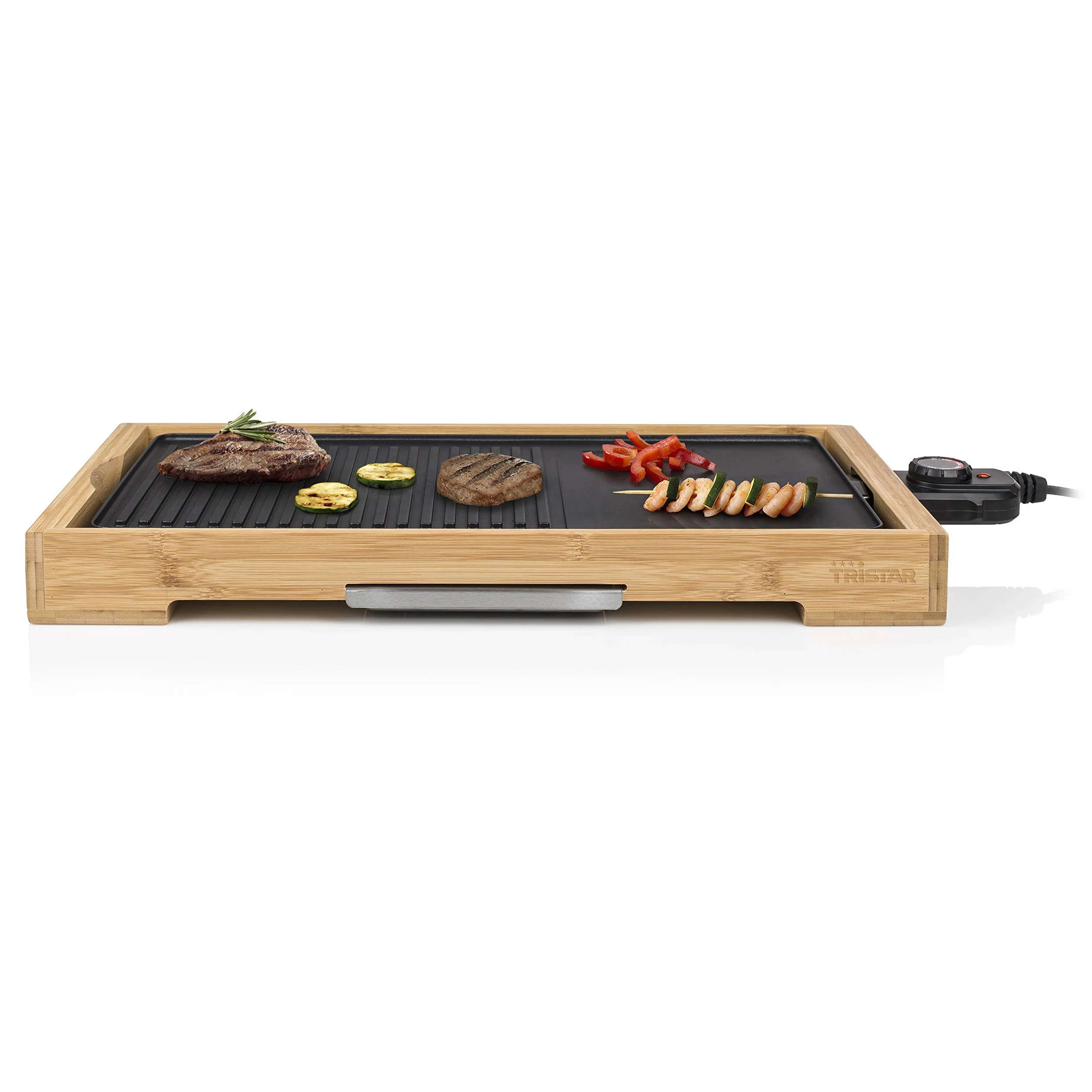 Tristar Piastra Elettrica Grill Bambù XL BP-2641, Nero