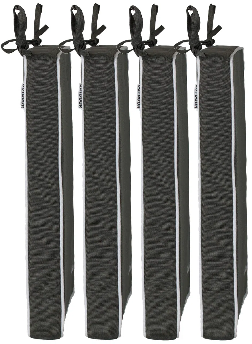 Brandsseller Set 4 Cuscini per Sedia 40x40x4 cm Idrorepellenti Antimacchia Antracite
