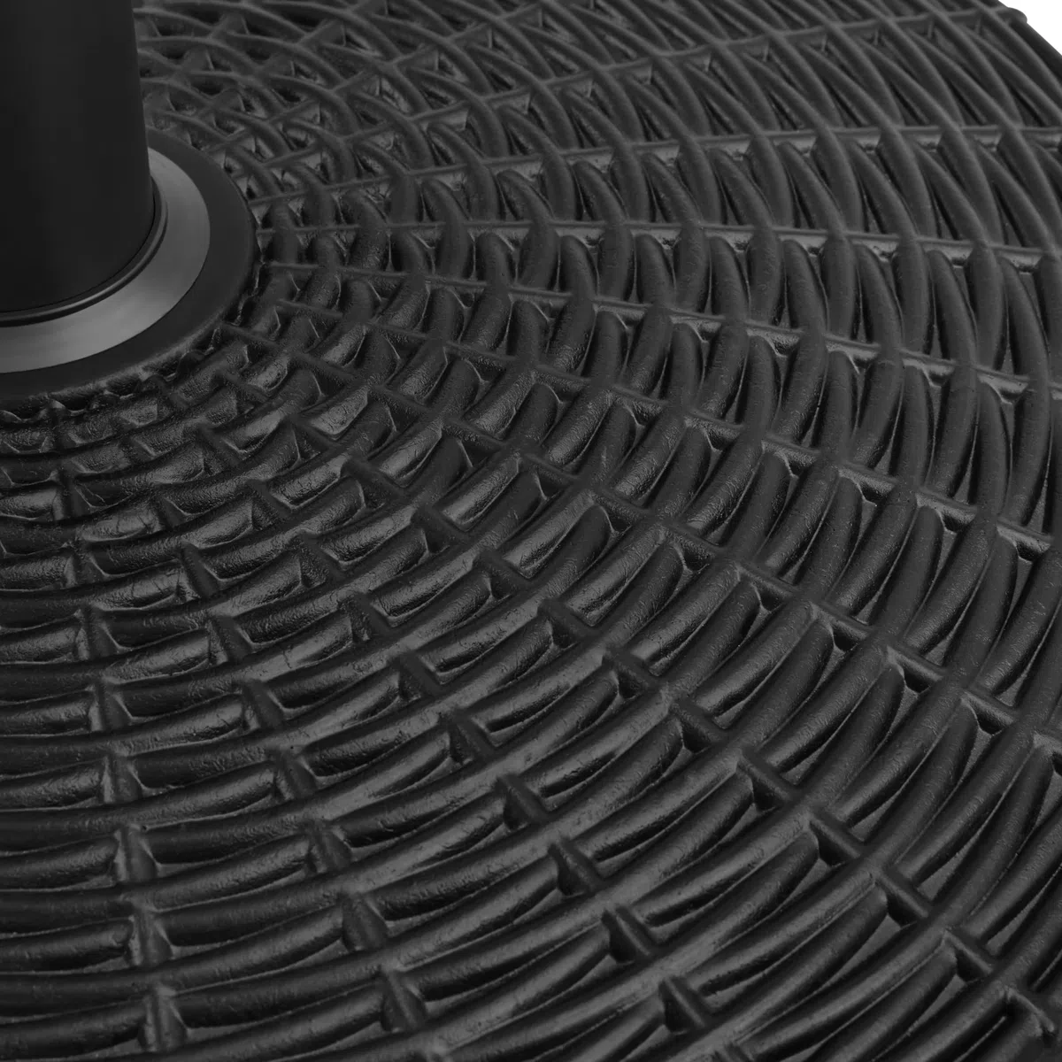 Yaheetech Base per Ombrellone da Giardino in Resina con Ruote da 25,3 kg Supporto per Pali da Ø38 mm e Ø48 mm Simile Rattan Esterno Veranda Terrazza Piscina Spiaggia Patio Nero