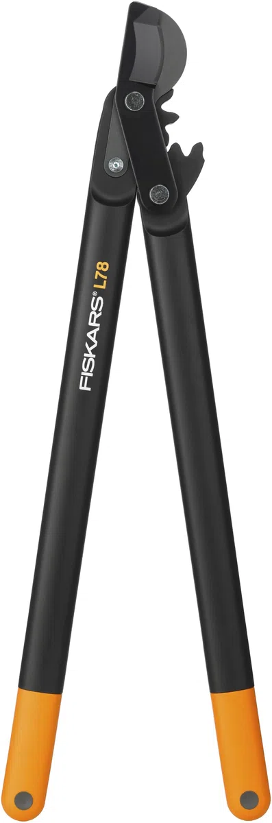 Fiskars PowerGear II Cesoie Bypass per Legno Verde, Lama Antiaderente, Taglio 5 cm, Acciaio Temprato, 70 cm, Nero/Arancione