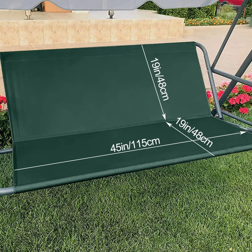 WingFly Coprisedile da Giardino per Dondolo, per Sedia a Dondolo da Giardino, Coprisedili per Altalena da Giardino, Copertura per Sedia da Giardino, 2 e 3 Posti(Verde 115 x 48 x 48cm)