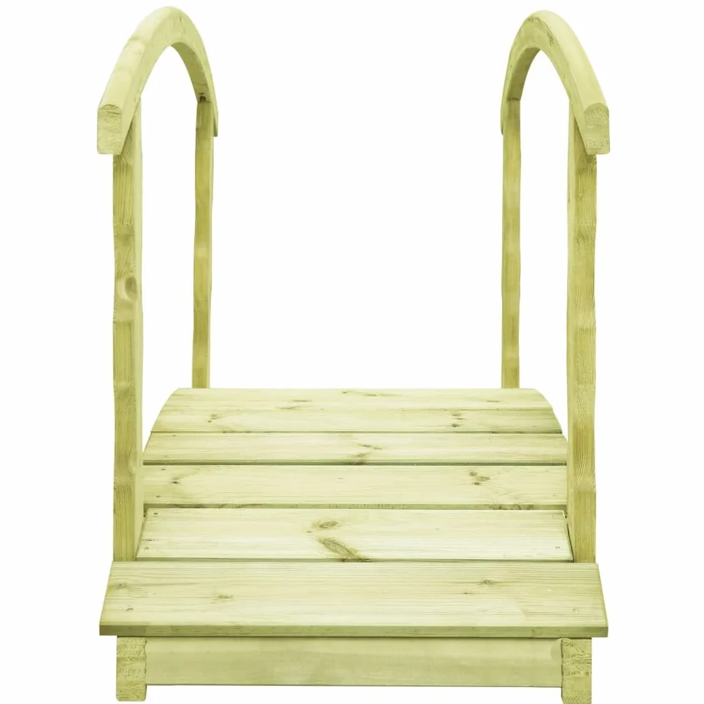 vidaXL Legno di Pino Impregnato Ponte da Giardino con Corrimano Rustico Romantico Robusto Arredo Pratico Decorativo Passerella 170x74x105cm