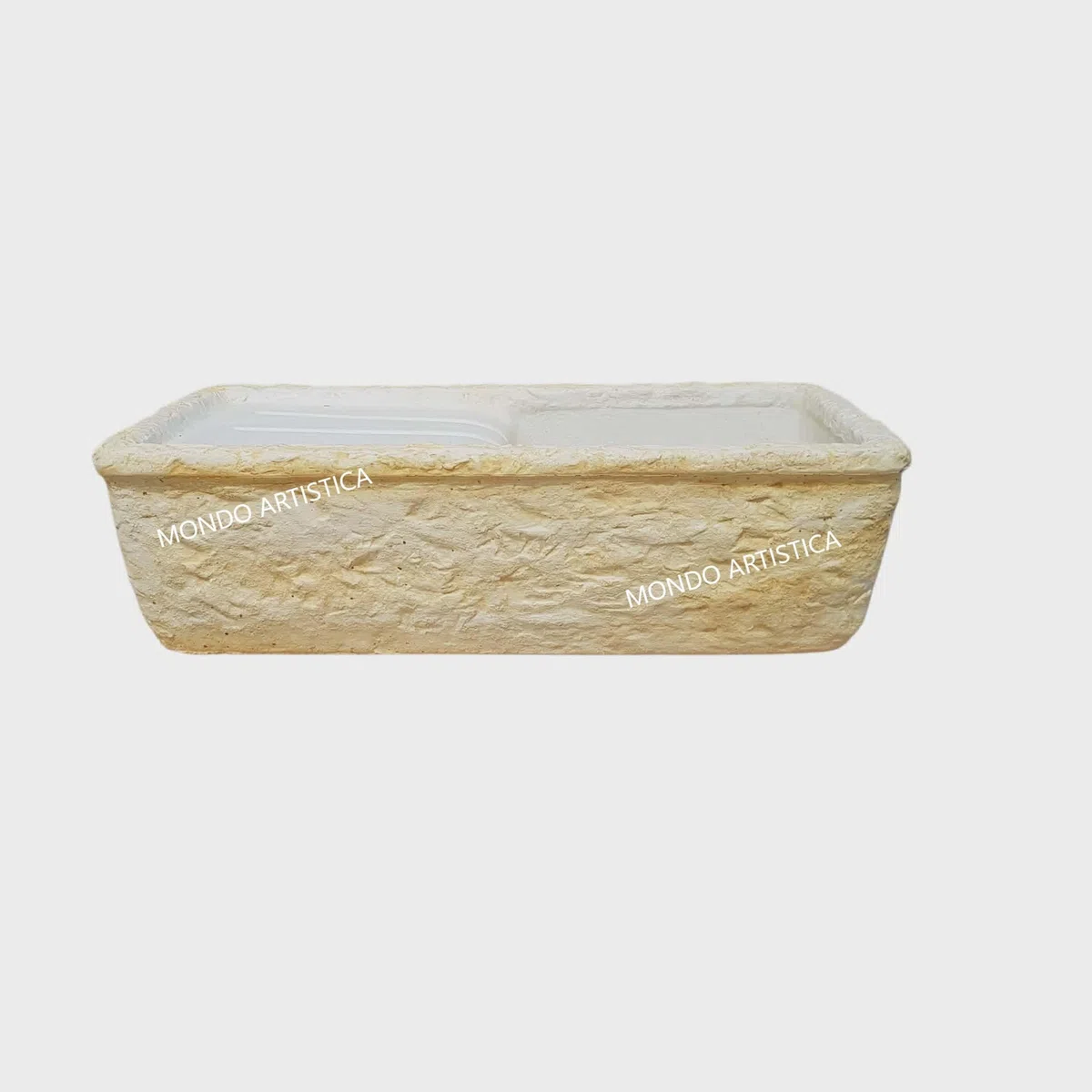 Lavello in Cemento L 80x40 H 22 cm Giallo Ocra Per Esterno Mondo Artistica