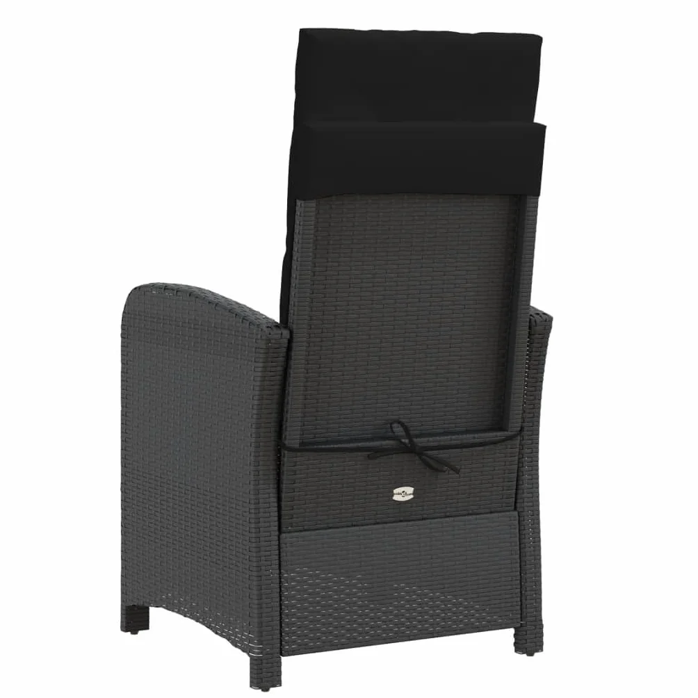 Eleganz Poltrona da giardino con poggiapiedi regolabile – rattan PE & acciaio verniciato a polvere – durevole e confortevole per giardino, terrazza e balcone