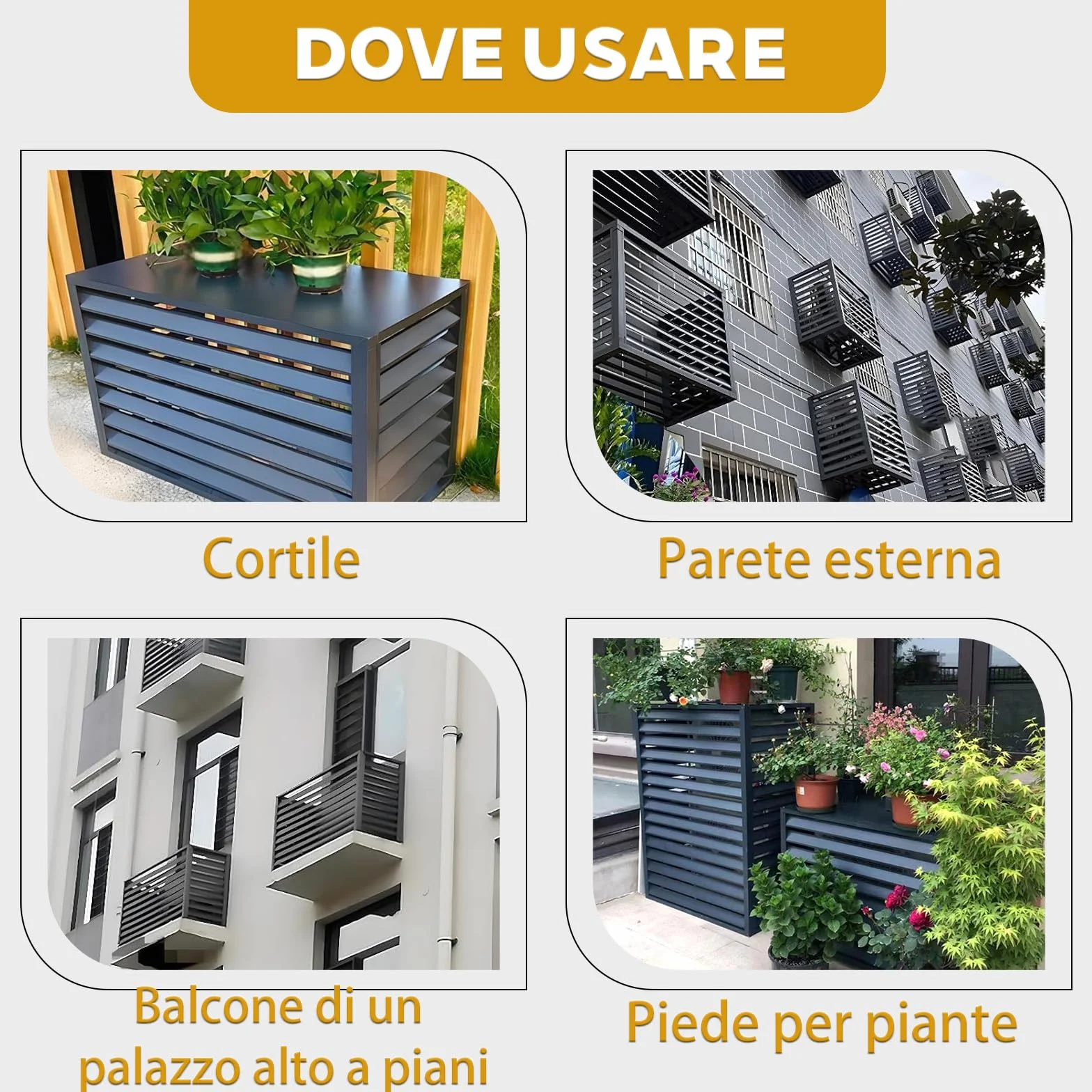 Dnowegas-Verniciatura Copertura pompa di calore da esterno Grigio Piano Sup 120×70×150(5P) Dissipazione Riduzione Rumore
