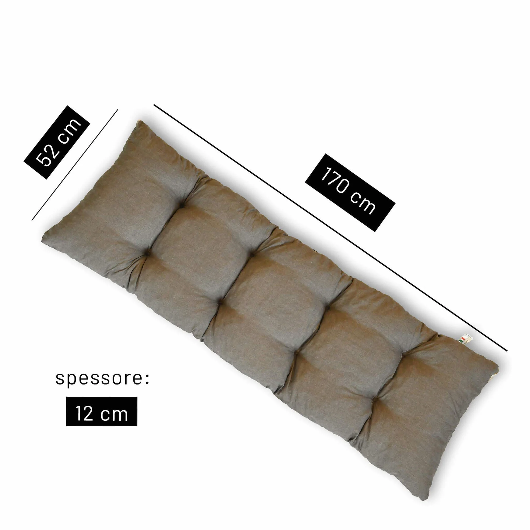 Cuscini per Dondolo 4 posti (170x52x12cm) - Incluso anche il tettuccio coordinato - 100% Made in Italy - Ideale per esterni (giardini e cortili) - Telaio non incluso