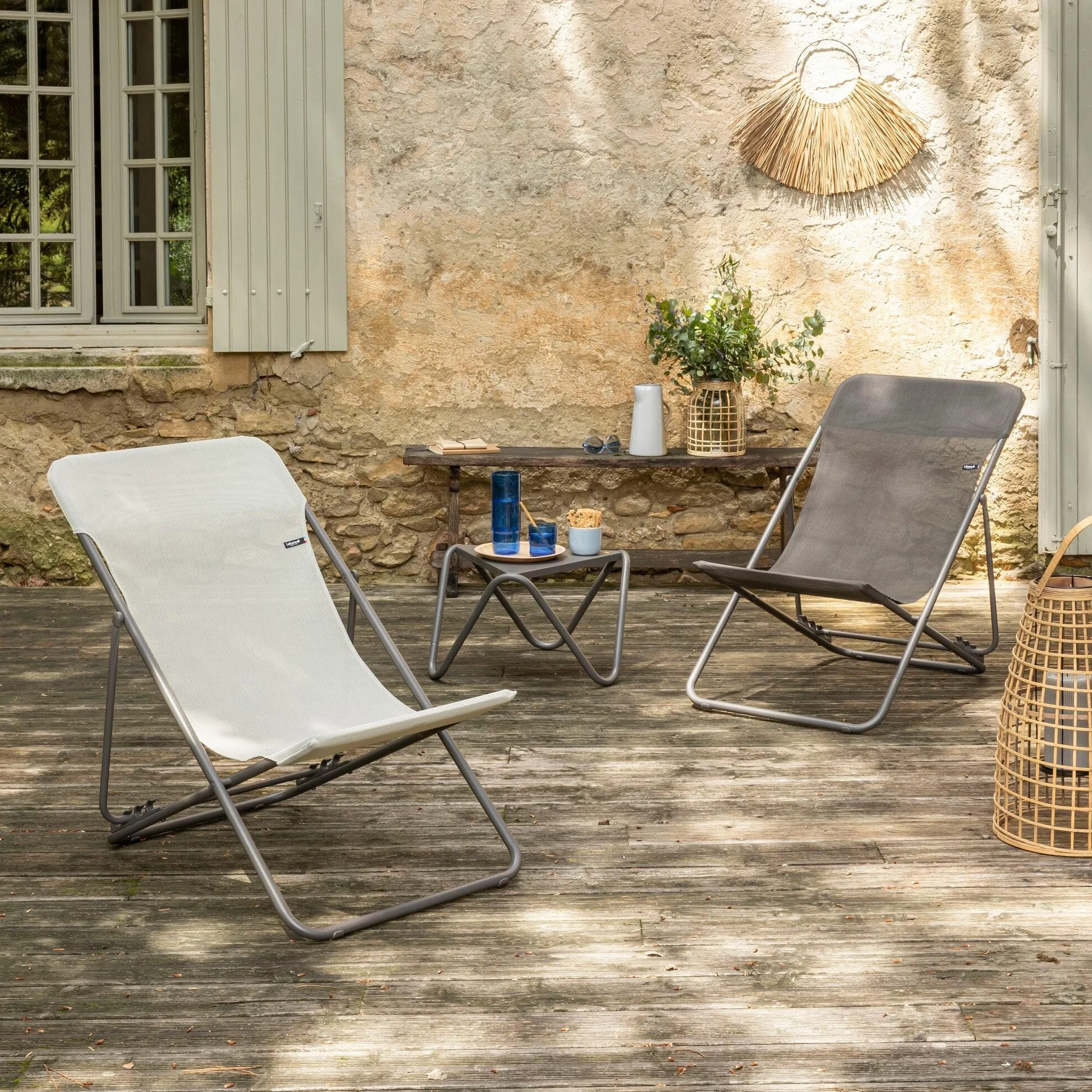 Lafuma Mobilier Maxi Lettino Grafite-Antracite Sedia regolabile leggera e stabile