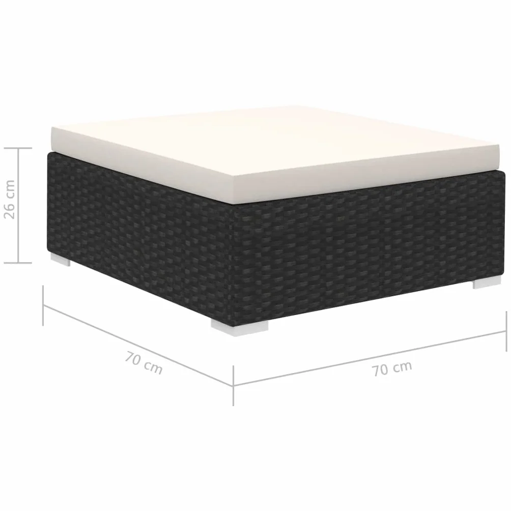 vidaXL Set di 20 sedie da giardino in polyrattan, colore nero