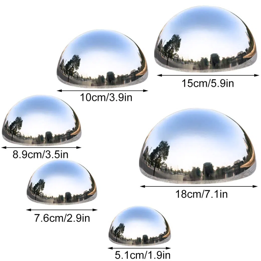 6 sztuk mezza sfera cava decorativa w ogrodzie z stali nierdzewnej lustrzana