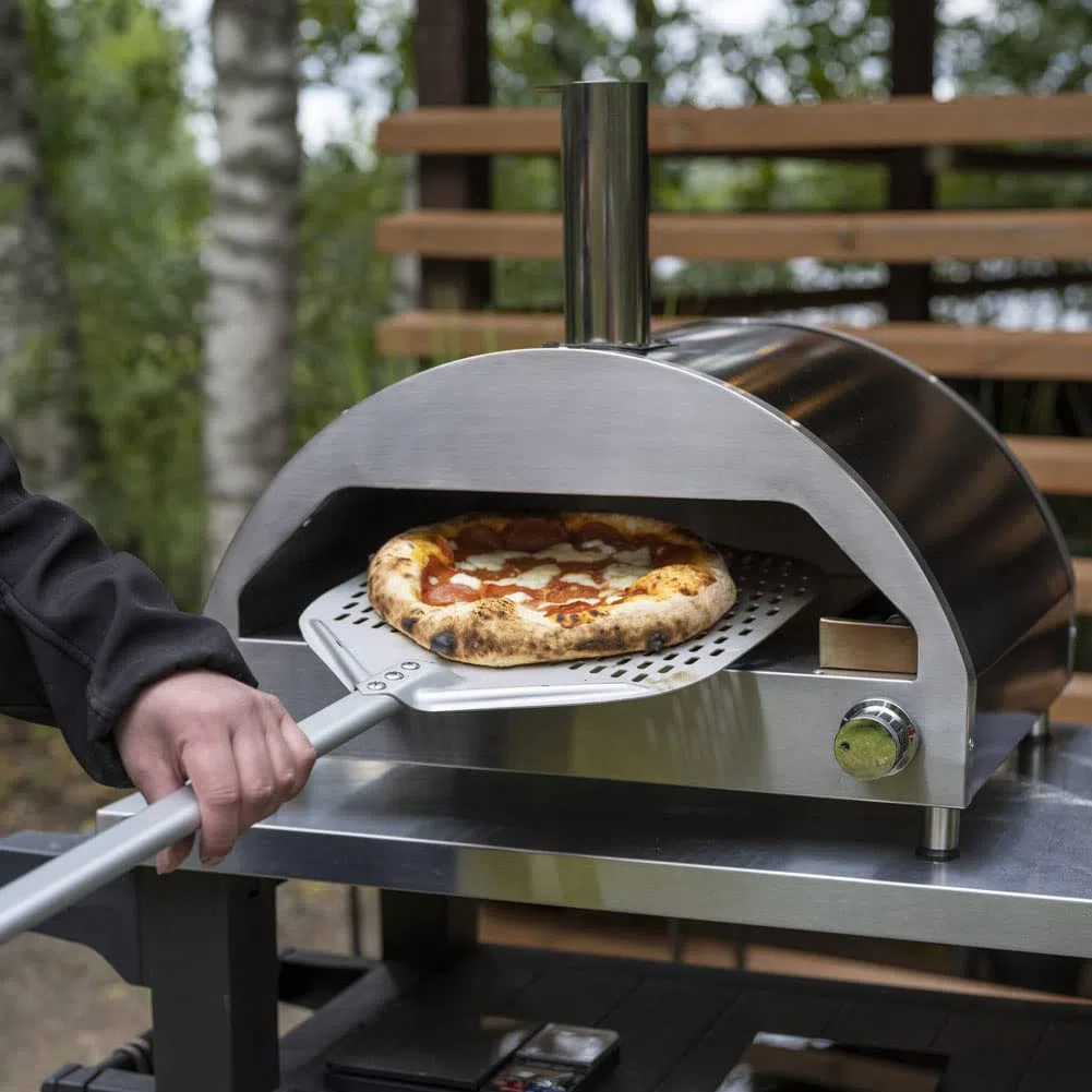 Shally Dogan Forno per Pizza Vomero 16 a Gas 500°C Acciaio Inossidabile con Pietra in Cordierite Cottura su 3 Lati