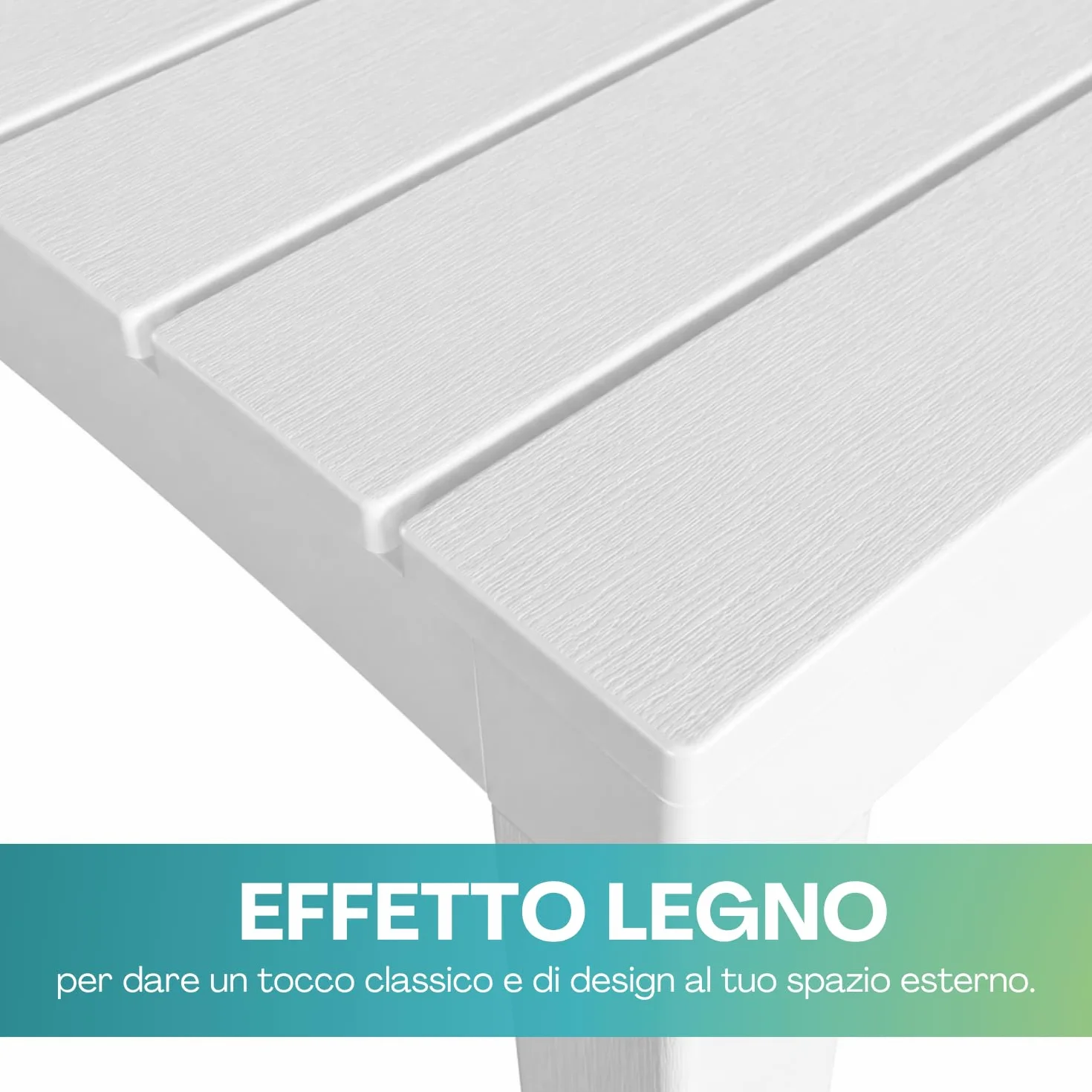 PALUPLUS Panca da Giardino in Plastica 60x38,5x45 cm Effetto Legno - TIMO146F Bianco