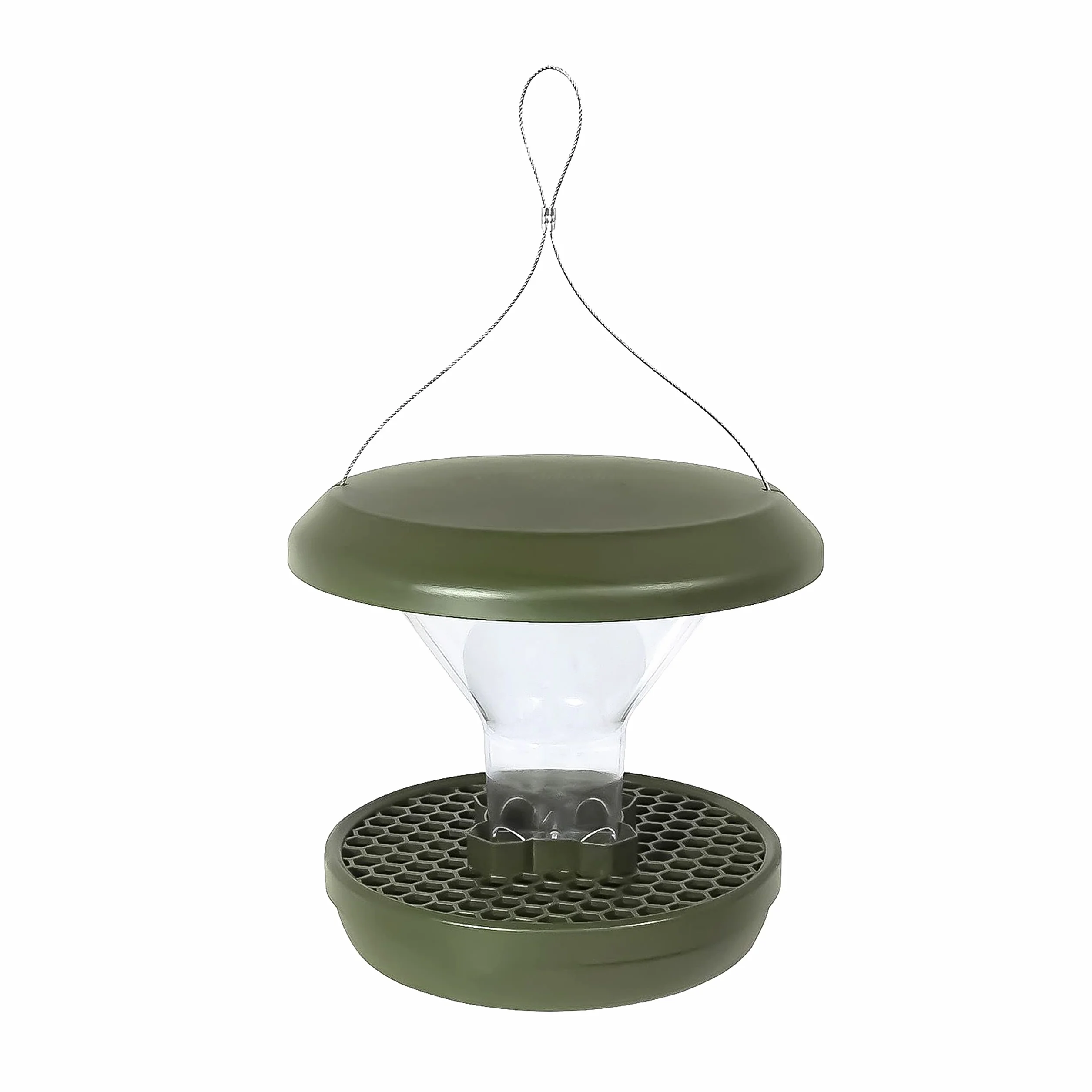 SWISSINNO Mangiatoia per Uccellini da Esterno Davos SMART BIRDS Casetta Cibo Uccelli Selvatici 2 Scomparti Antispreco Verde