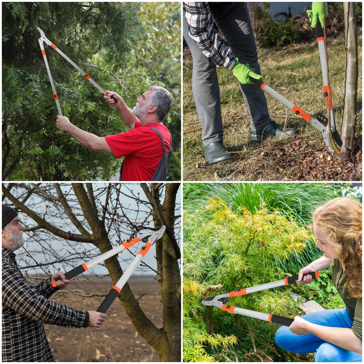 Kurtzy Cesoia Troncarami Telescopico a Incudine 67-100 cm Professionale per Alberi e Rami Spessi da Giardino