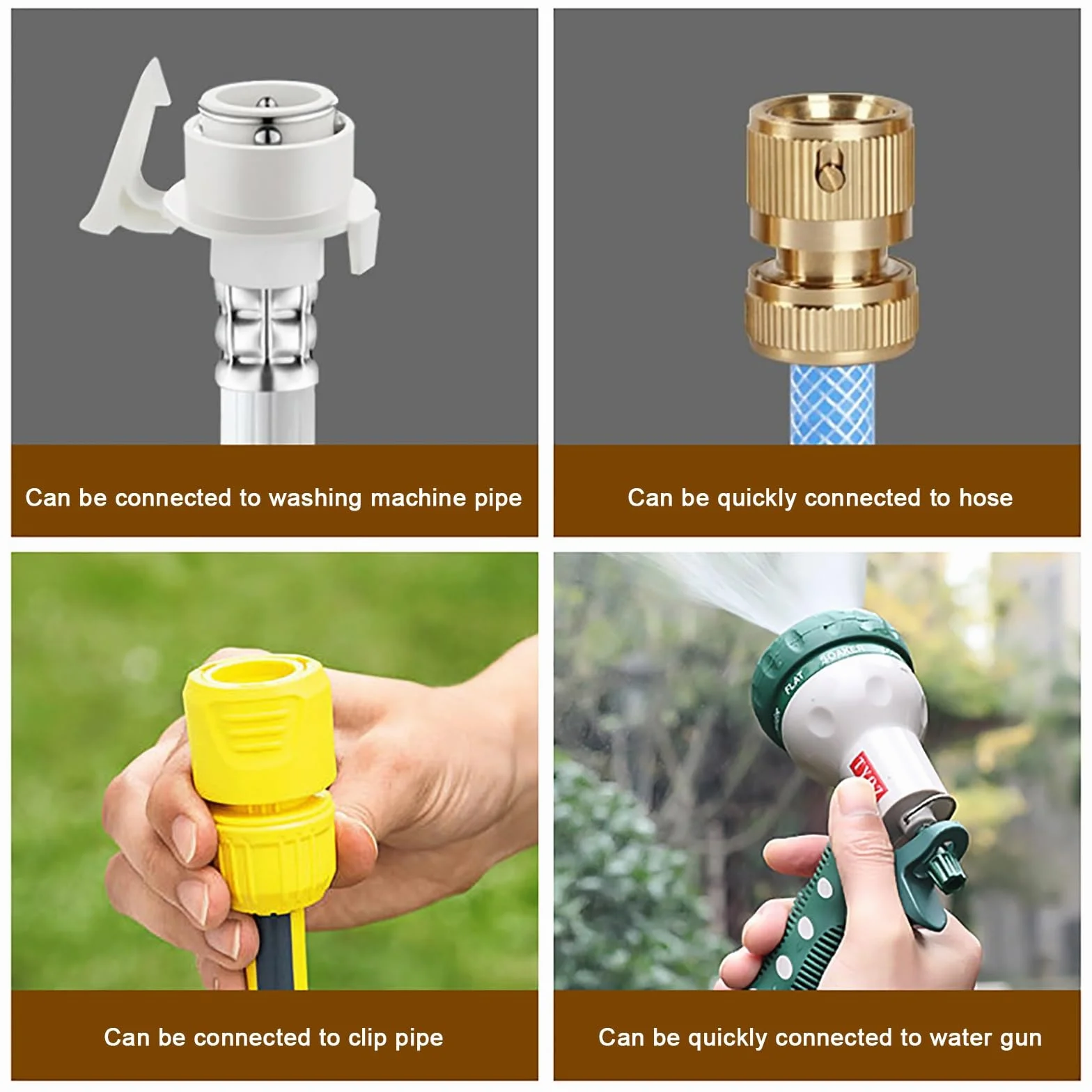 Rubinetto fontana da giardino esterno in ottone antigelo Yard/Hydrant, rubinetto per lavello da cucina commerciale, rubinetto freddo da montare sul ponte con 2 interruttori valvola separati(Negro)