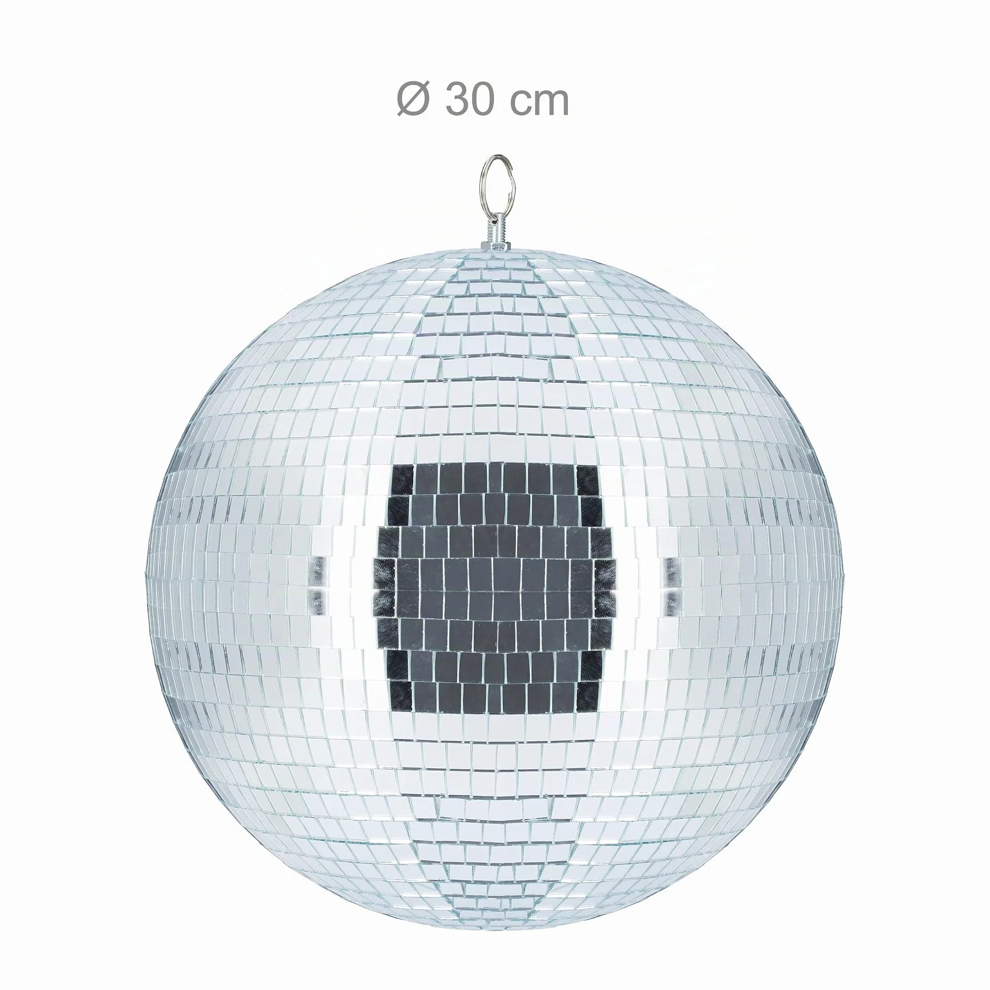 Relaxdays Palla da Discoteca, da Appendere, a Soffitto, Maxi Stratosfera, Specchiata, Compleanni, Ø 30cm, Argento