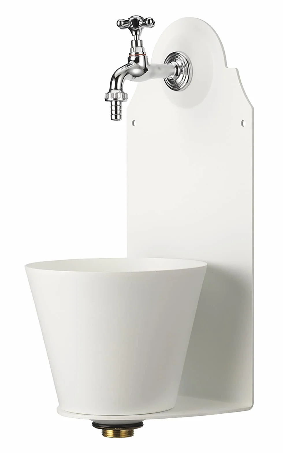Belfer 42PR Fontana a Parete in Solido Metallo con Vaschetta Colore Bianco
