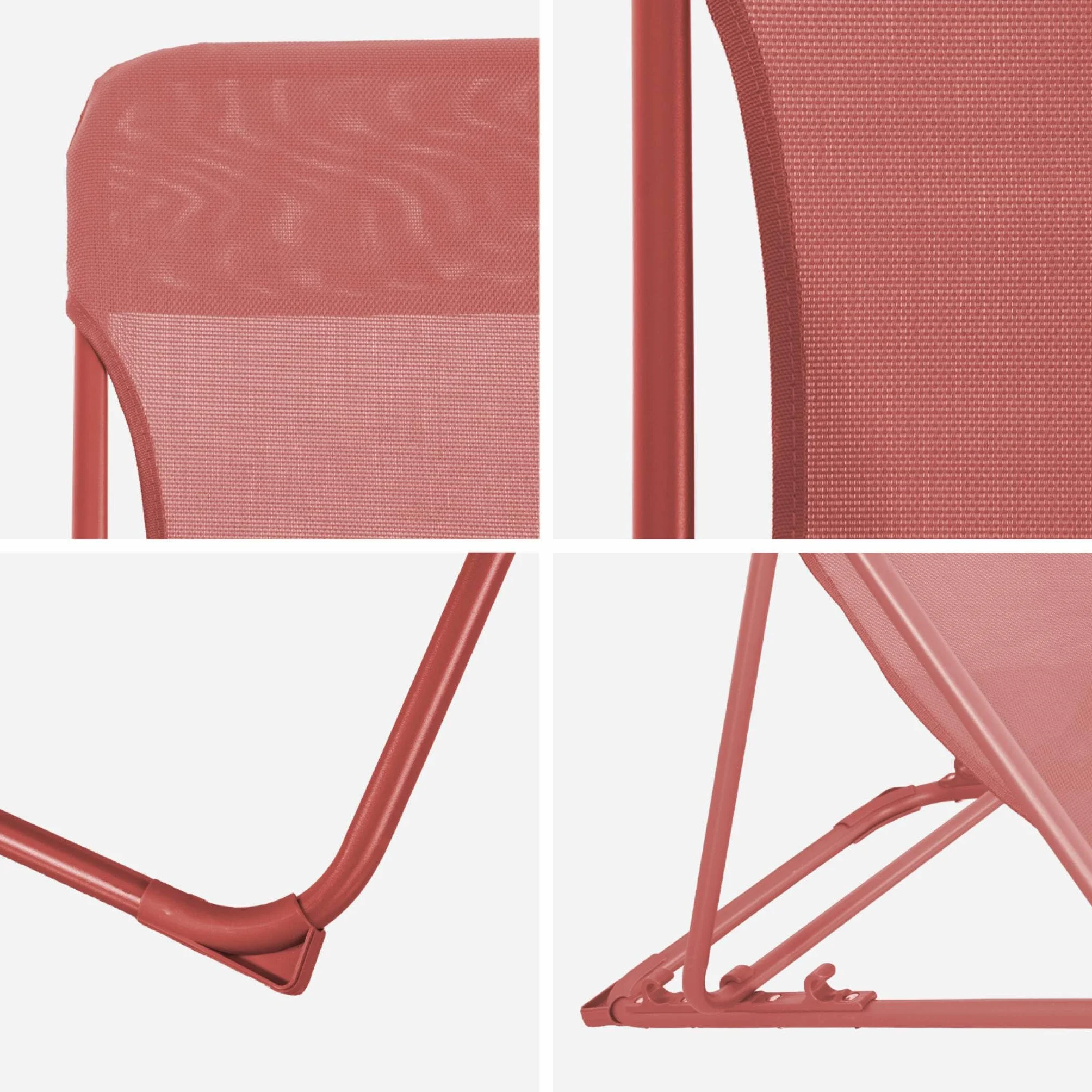 Set 4 sdraio pieghevoli Terracotta - 83x88x95 cm
