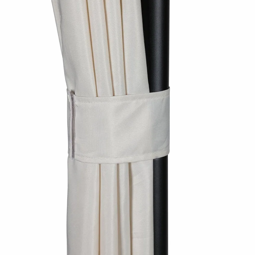 Gazebo da Giardino 3x3 Metri Beige in Metallo Robusto con Tende Chiusura Cerniera Zip Impermeabile Struttura Tubolare Ferro
