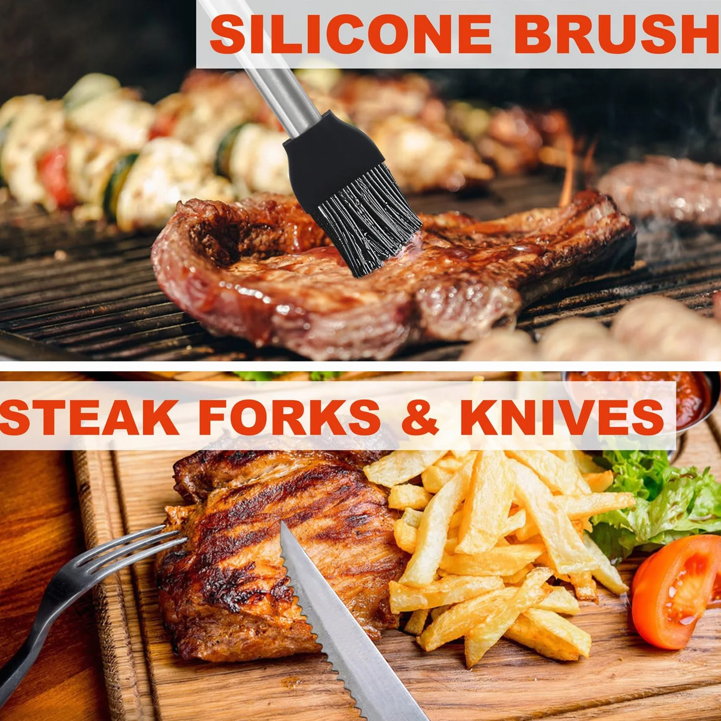 N NOBLE FAMILY 30Pcs Set Accessori Barbecue in Acciaio Inox di Alta Qualità - Attrezzi Barbecue Professionali - Set Barbecue Vari e Completi - Kit Barbecue All'Aperto per Uomini Donne