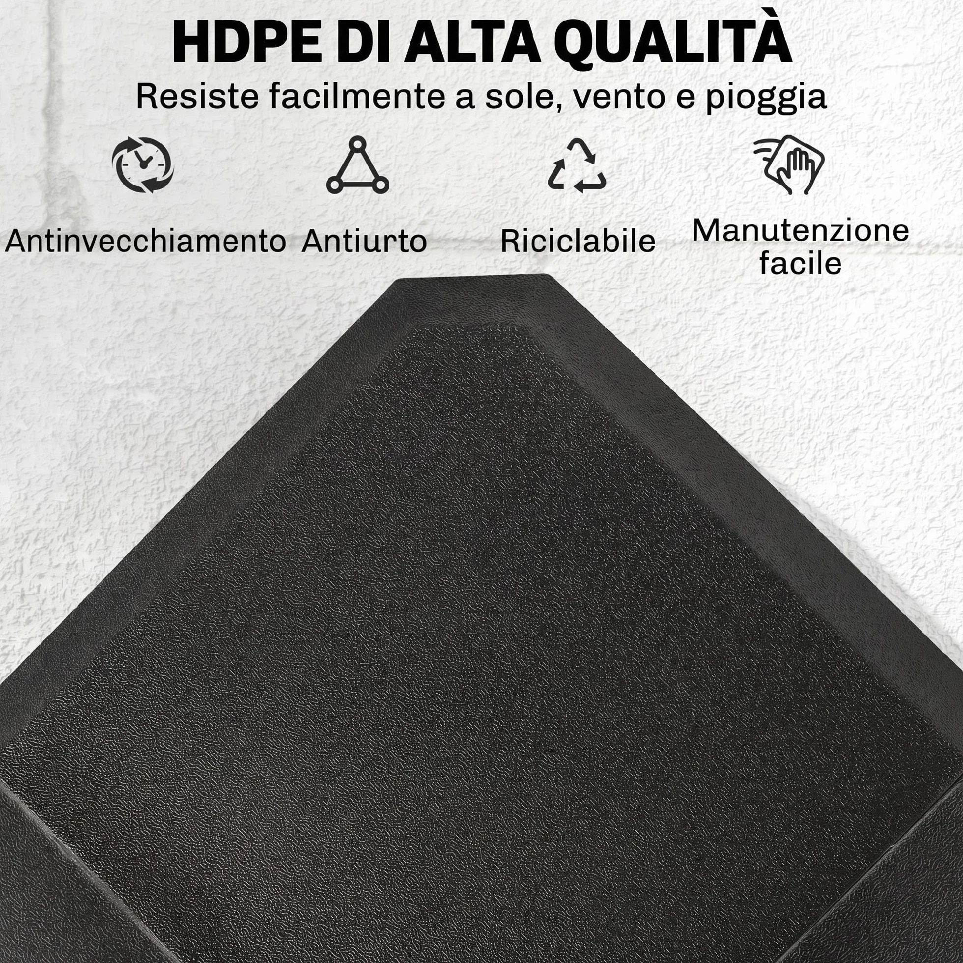 Outsunny Base per Ombrellone a Braccio da 4 Pezzi, Basamento Riempibile con Acqua o Sabbia per Basi a Croce da 100x100cm, Nero