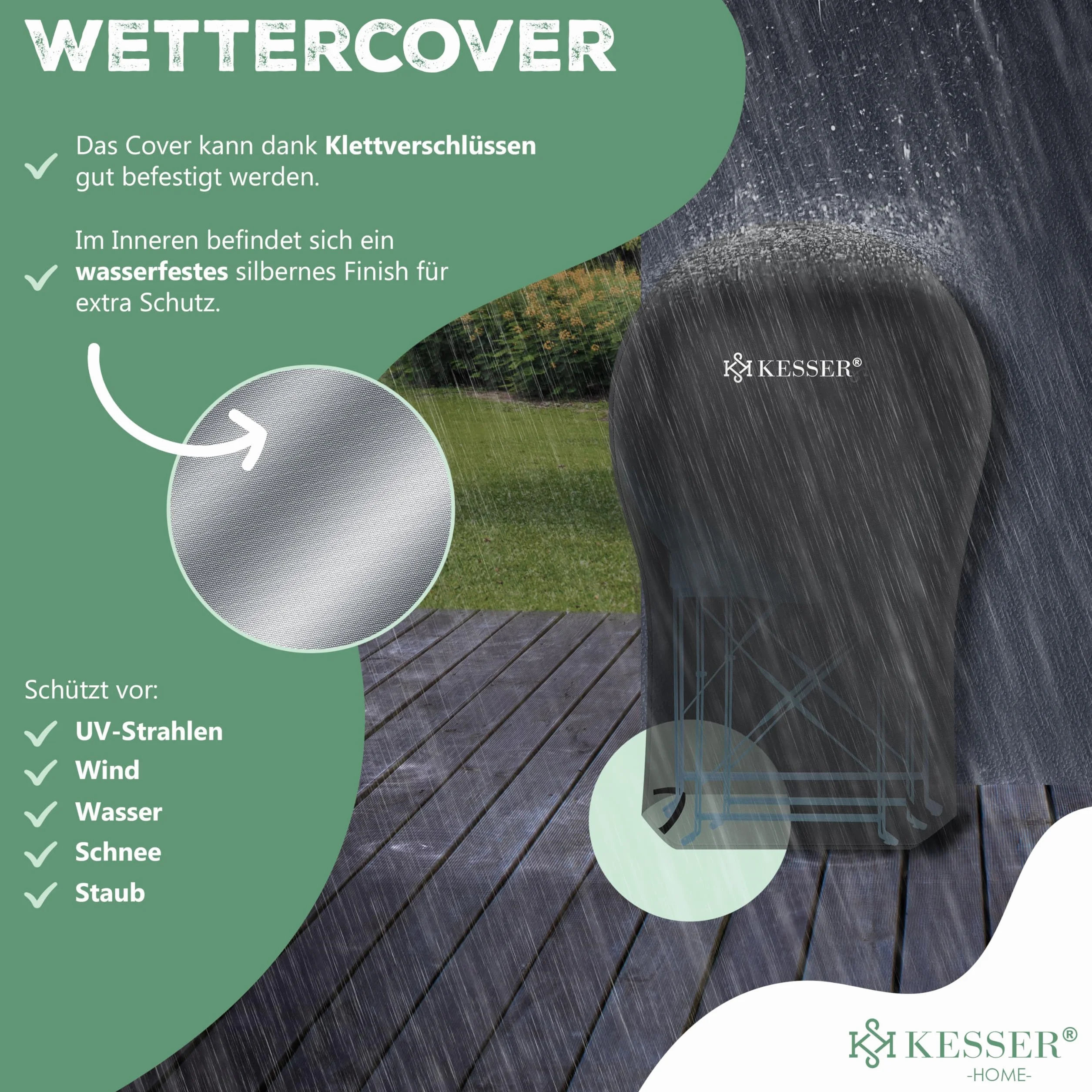 KESSER® Set da bistrot 3 pezzi con 2 sedie pieghevoli, tavolo in metallo, copertura
