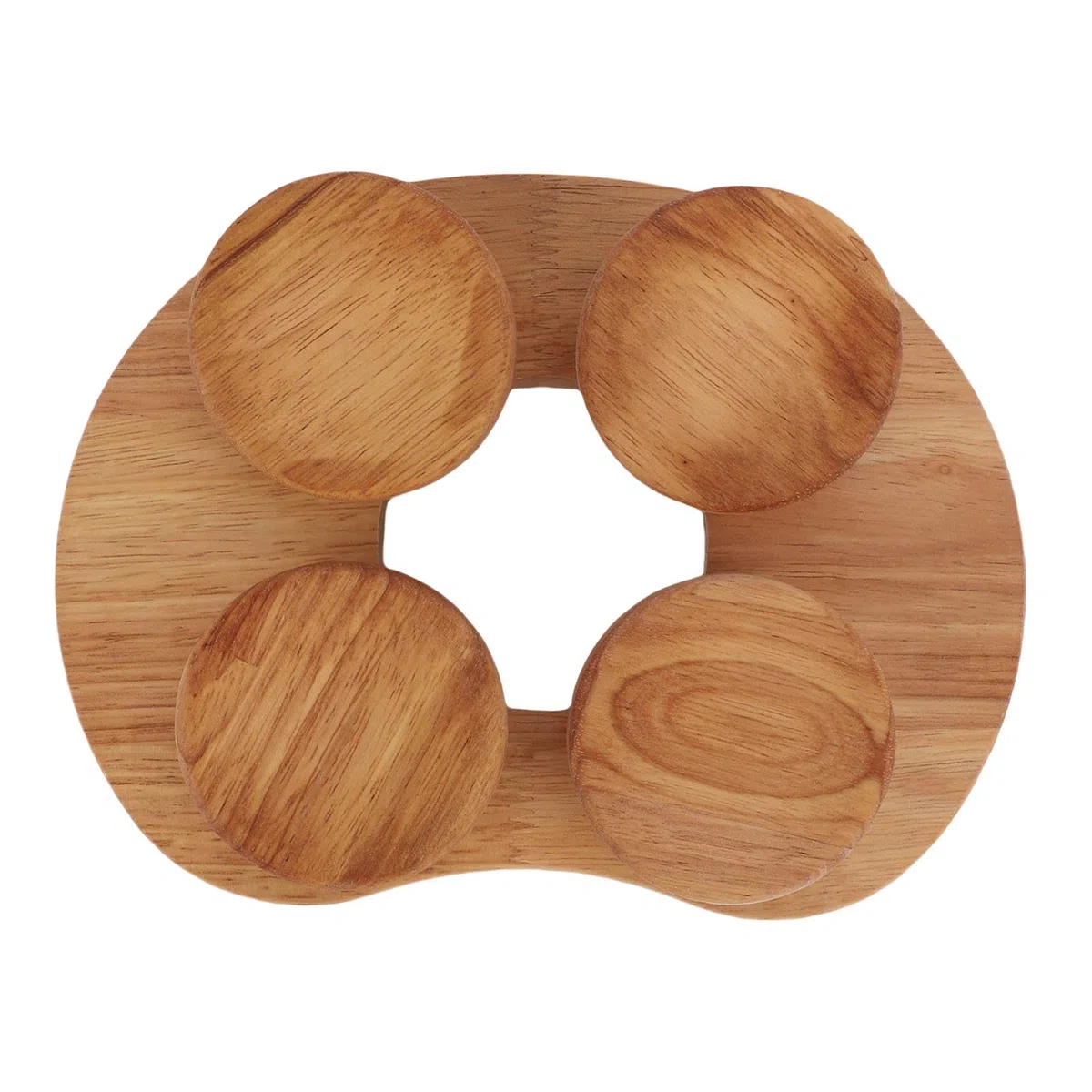 Poggiatesta per Sauna in Legno con Disco Girevole, Cuscino Ergonomico per Collo e Spalla