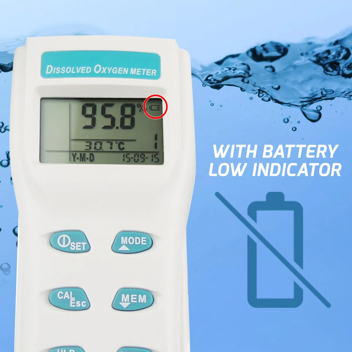 GAIN EXPRESS Professionale Digitale Grande LCD Disciolto Ossigeno DO Meter Tester di Qualità Dell'acqua con ATC 99 Funzione di Memoria