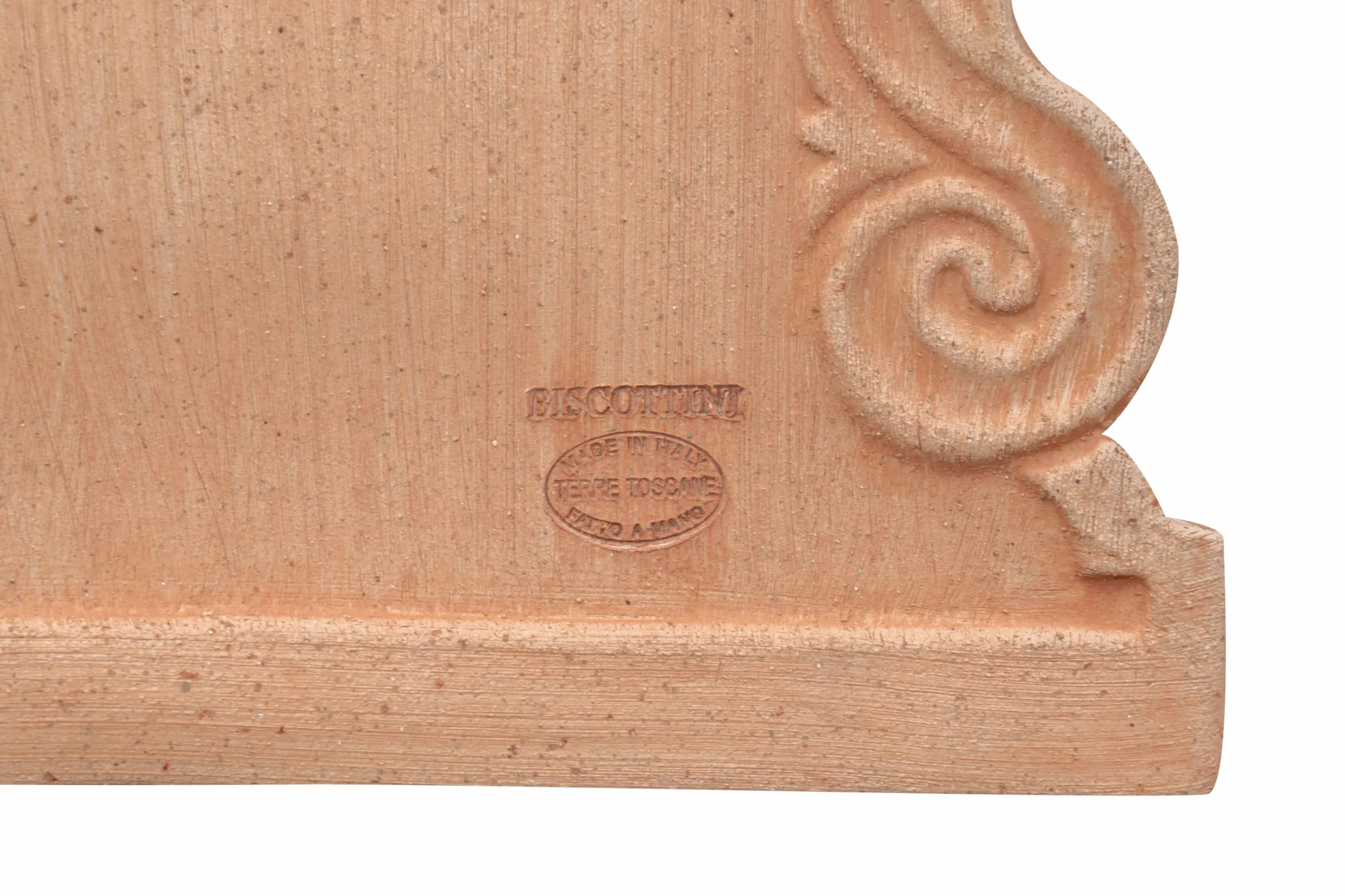 Biscottini Frontone per Fontana da Giardino Esterno L37xPR3xH47 - Frontone per Fontana da Giardino - Arredo Giardino in Terracotta Toscana - Giardino Arredo Esterno Made in Italy